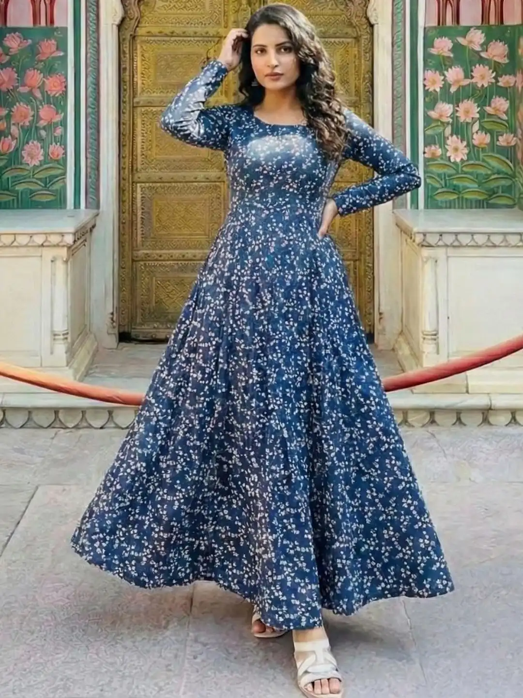 Buy DHAKRE FASHION Floral Print A-Line Maxi Dress - Dresses for Women 39407906