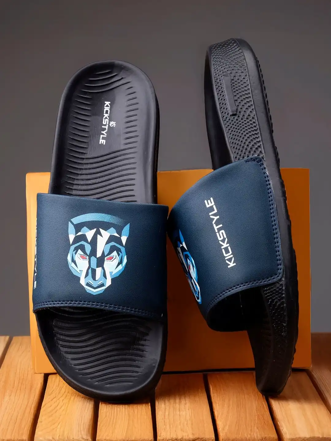 Buy KICKSTYLE Men Printed Sliders - Flip Flops for Men 39424356