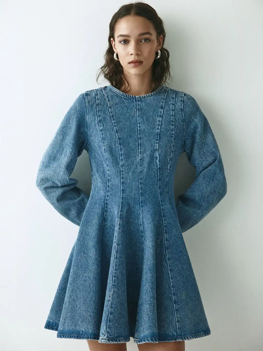 Buy H&M Flared-Skirt Denim Dresses - Dresses for Women 39450053 | Myntra