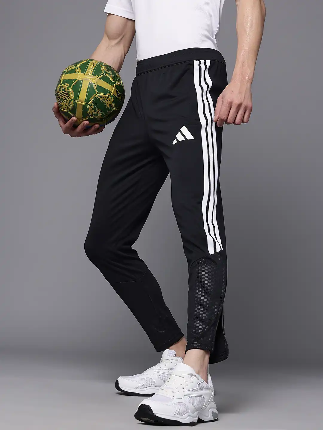 Buy ADIDAS Side Striped Mid-Rise Slim Fit Sports Track Pants with