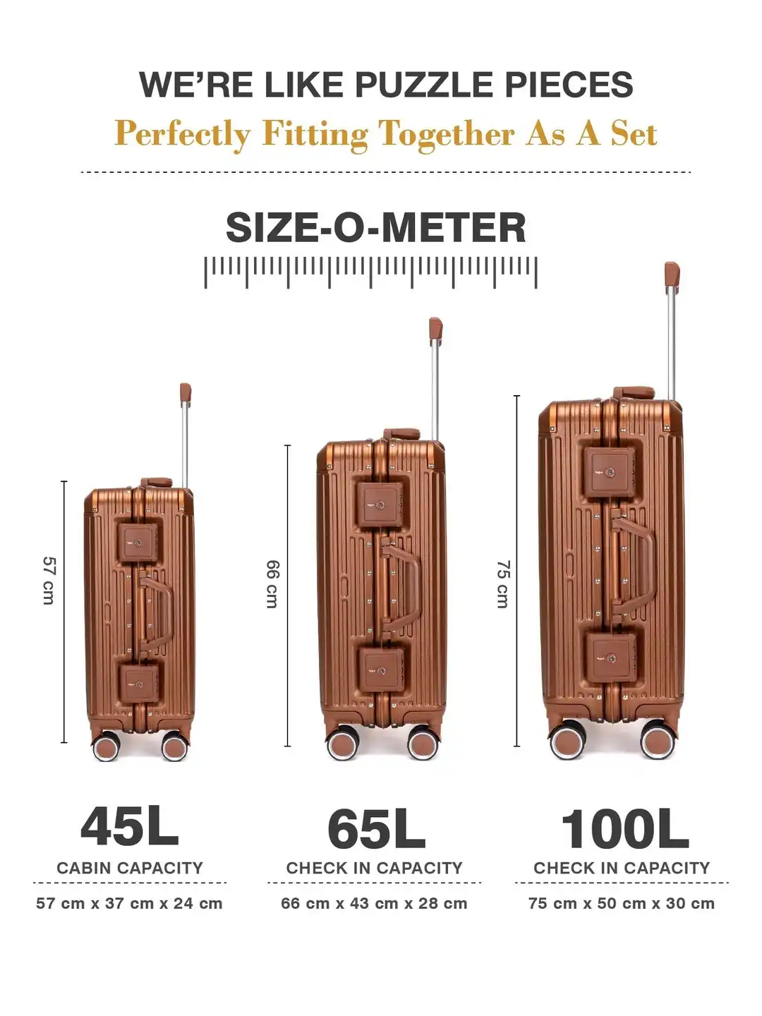 Buy FUR JADEN Set Of 3 The Voyager Hard-Sided Trolley Bag