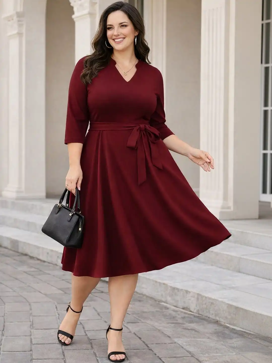 Womens Dresses Fit And Flare Dress Size 20 Plus-Size Fit Flare Dresses At  M&S