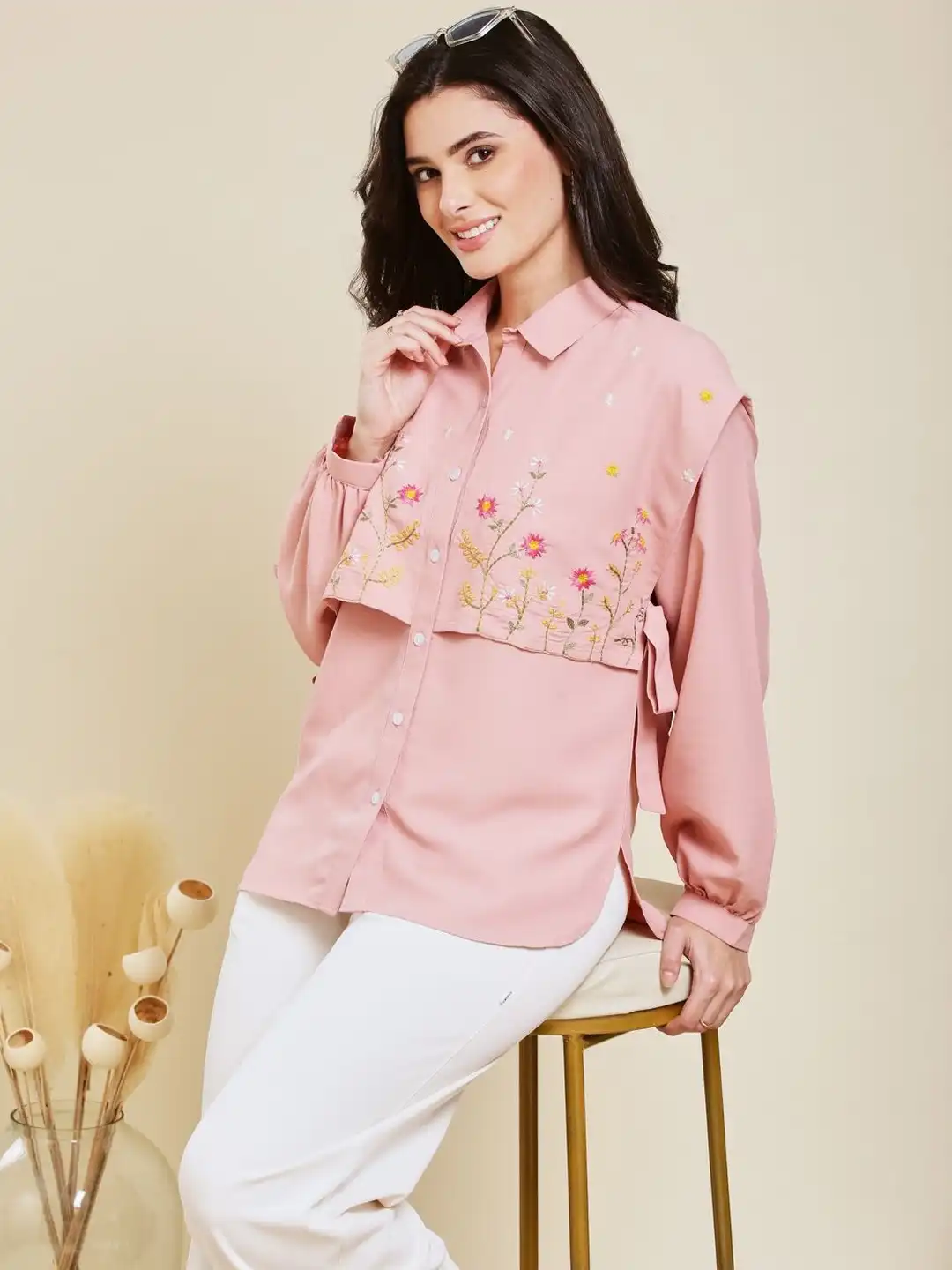 トップス Flower Embroidery Over Shirt Buy J Turritopsis Women Comfort Floral Printed Casual Shirt