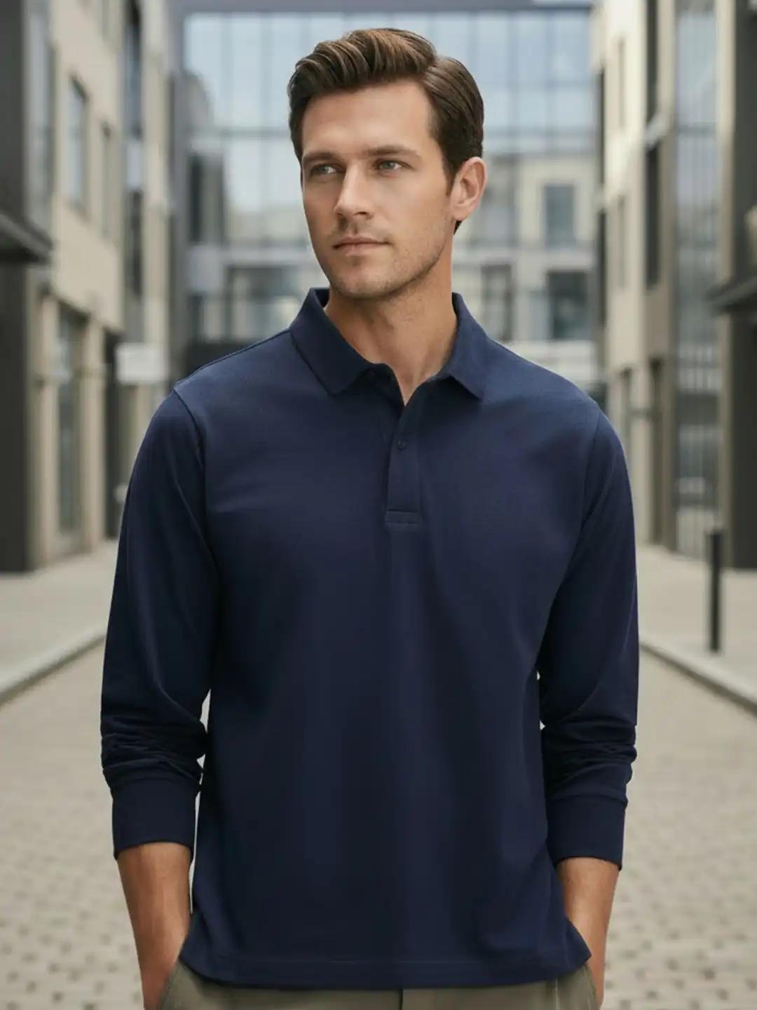 トップス MAN-TLE LongSleeve Polo sizeM Buy XYXX Men Solid Full Sleeve Polo Collar T-Shirt - Tshirts for
