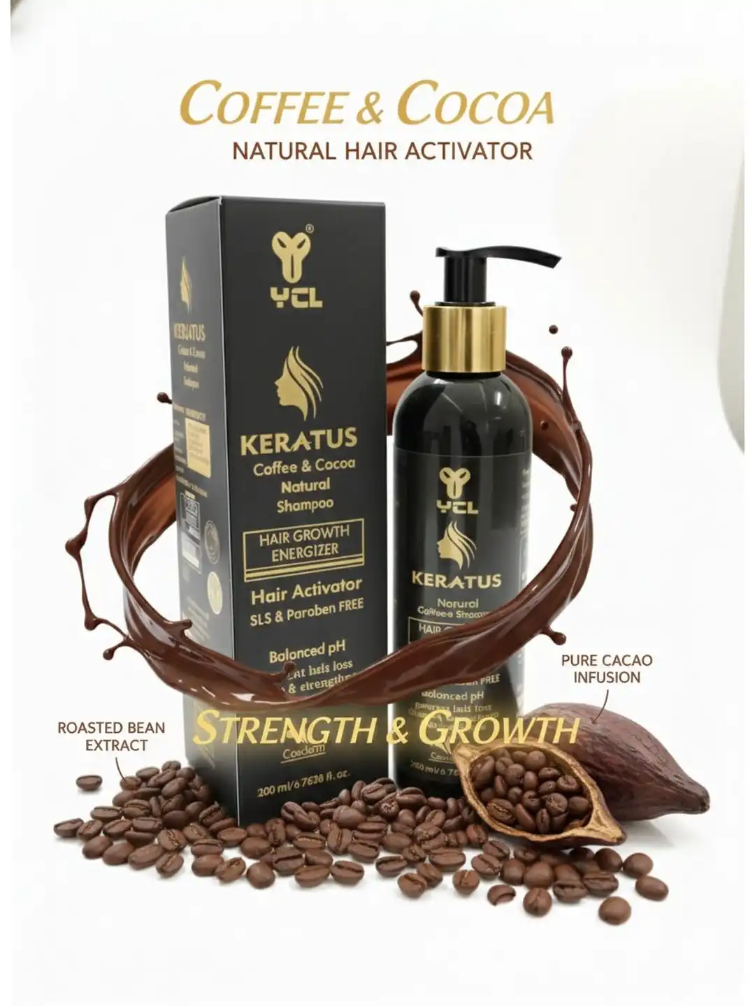 Buy YCL Keratus Coffee & Cocoa Natural Shampoo - 200 ml - Shampoo