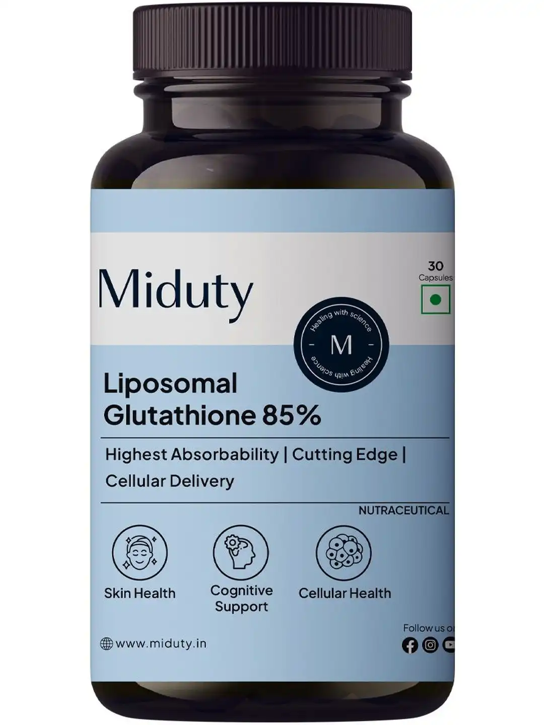 Buy MIDUTY Liposomal Glutathione 85% - Skin Glow - Nutrition and Wellbeing for Unisex 39150843