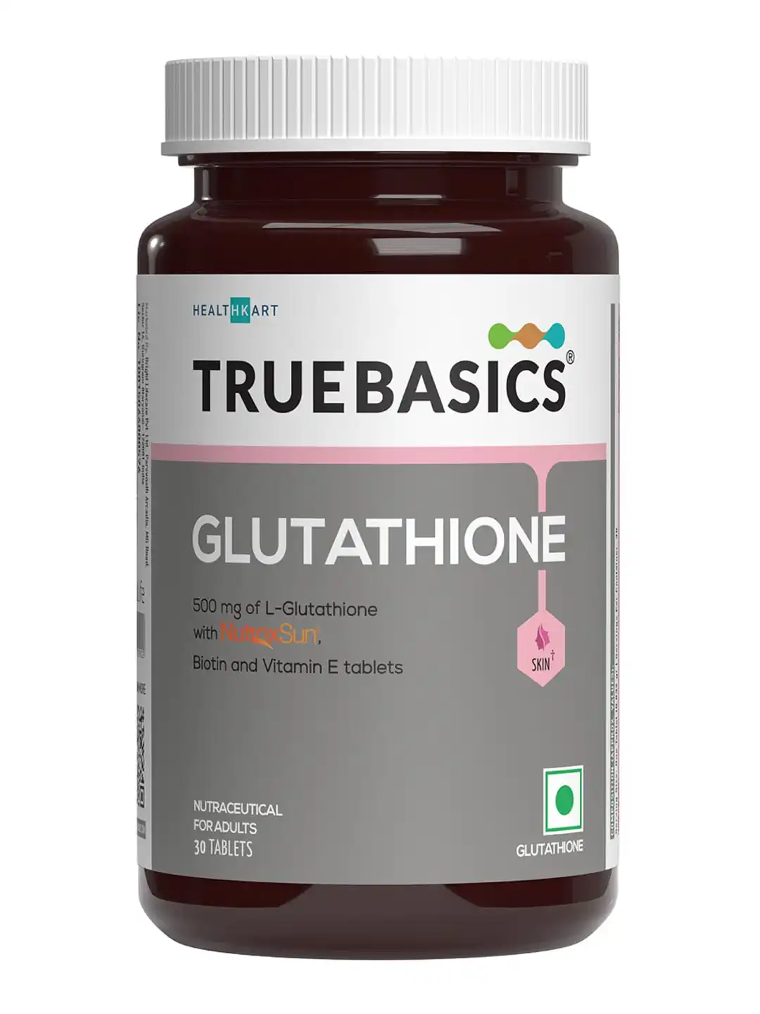 Buy TrueBasics L-Glutathione Tablets with Nutroxsun-Biotin & Vitamin E - 30 Tablets - Skin Supplements for Unisex 24823006 | Myntra Buy TrueBasics L-Glutathione Tablets with Nutroxsun-Biotin & Vitamin E - 30 Tablets - Skin Supplements for Unisex 24823006 | Myntra