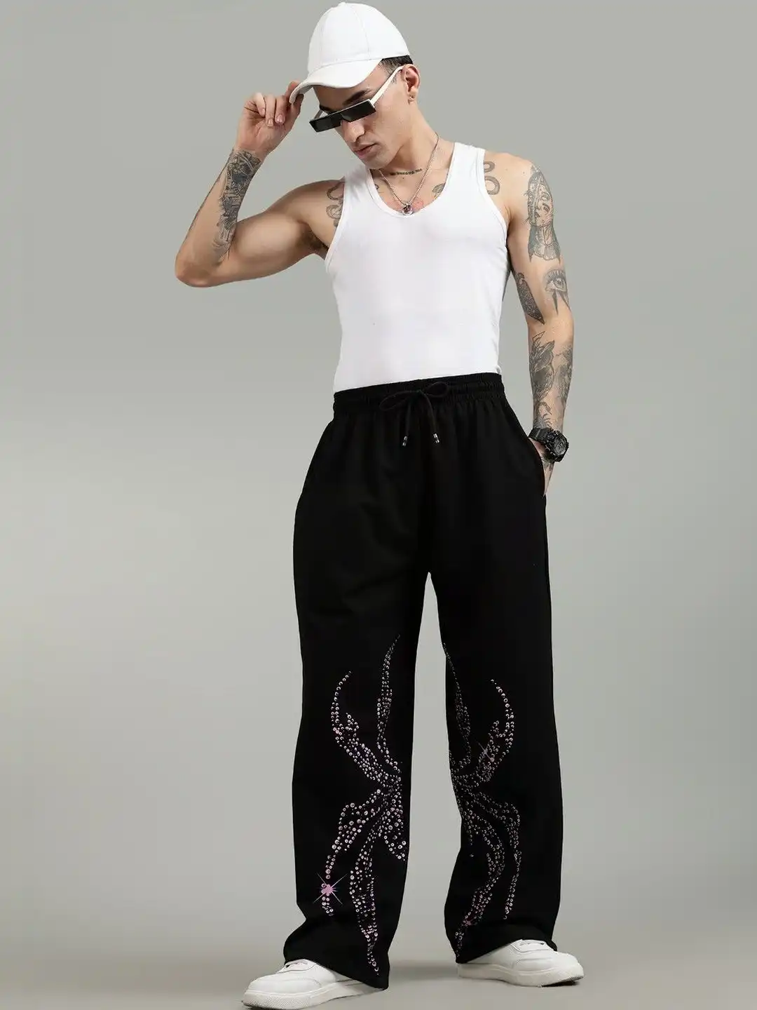 Buy XTREMEX Men Baggy Webstar Graphic Print Track Pants - Track