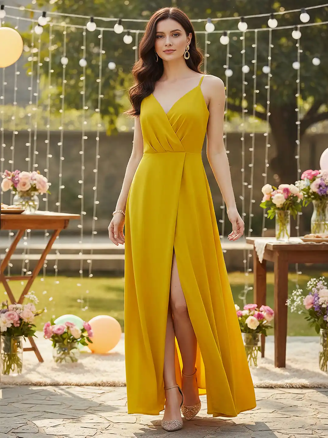 Buy Berrylush Yellow Wrap Maxi Dress - Dresses for Women 11109382 | Myntra