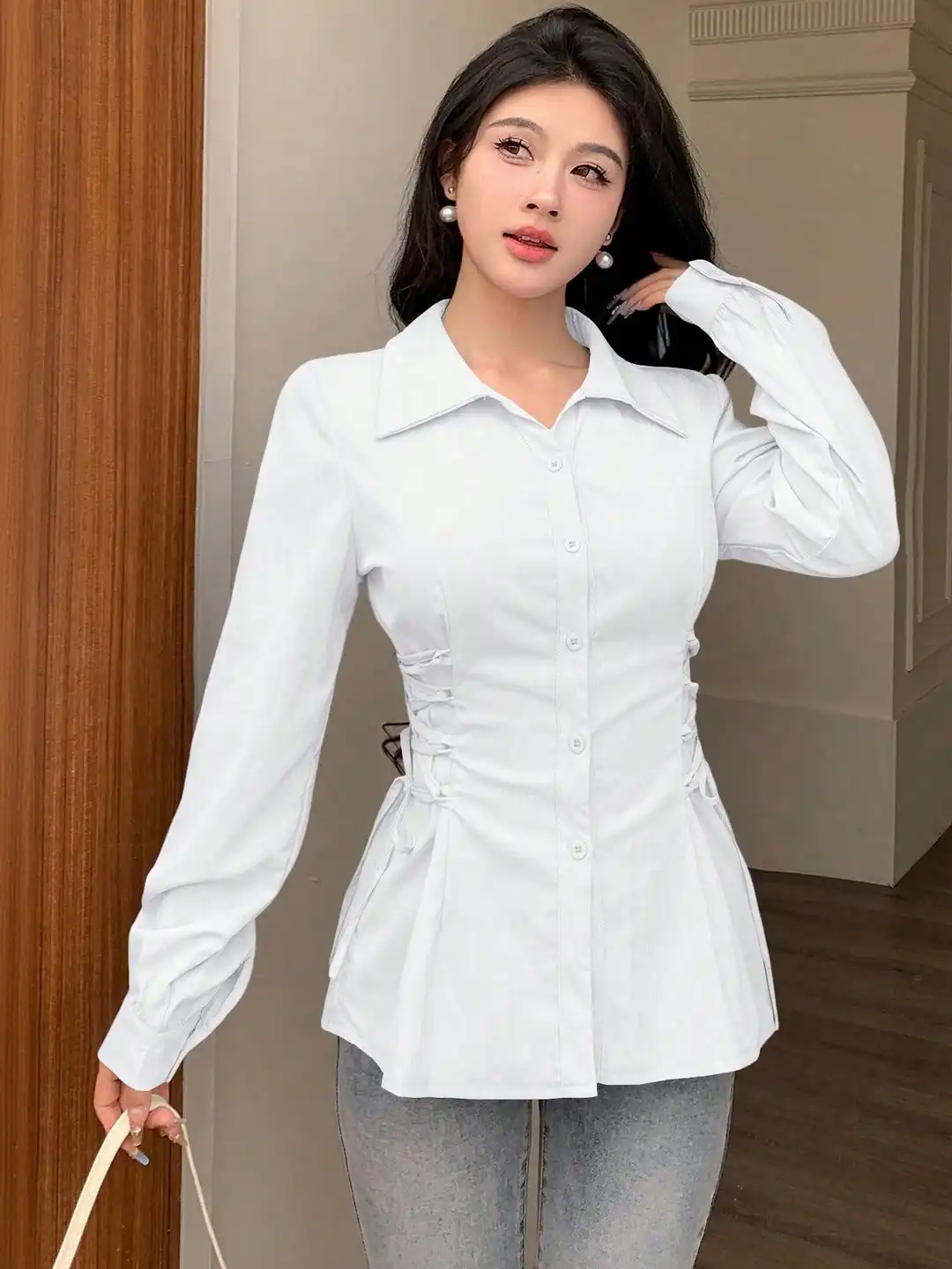 white cute dress White Tiered Eyelet Midi Graduation Dress with Buttons White / XSmall