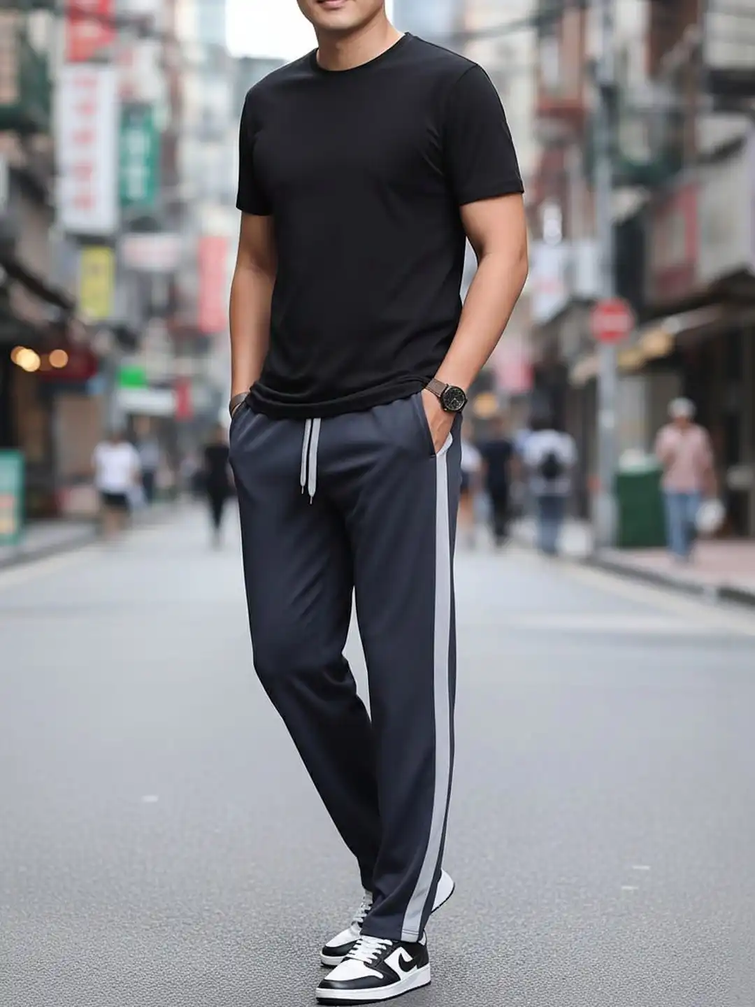 Buy MACK JONNEY Men Striped Mid-Rise Track Pants - Track Pants for