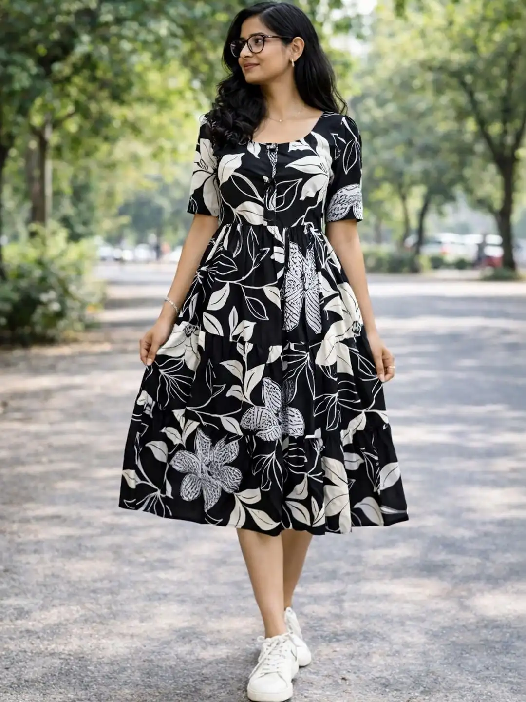 Buy VCJ Floral Print Fit & Flare Dress - Dresses for Women 39213063 | Myntra Buy VCJ Floral Print Fit & Flare Dress - Dresses for Women 39213063 | Myntra