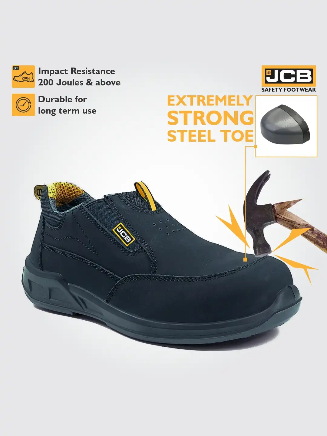 Bubu④ J726 Buy JCB Men Steel Toe Nubuck Slipon Leather Glide - Casual Shoes