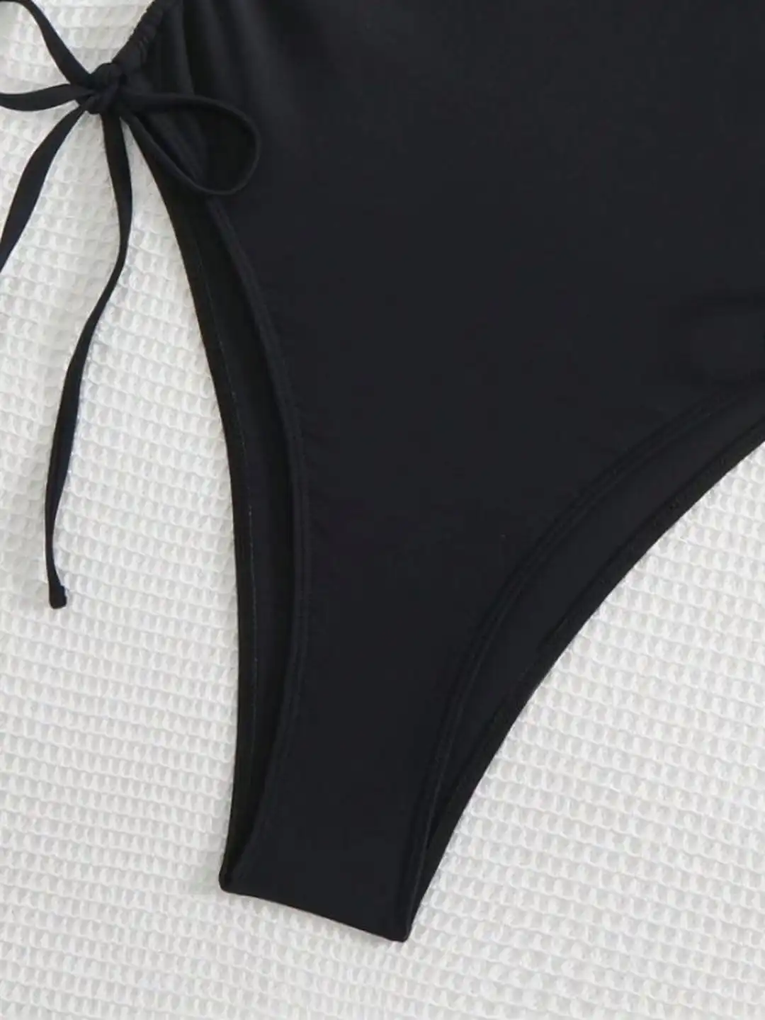 Buy MSKOLIEM Solid Sleeveless Tie Strap Bodysuit - Swimwear for