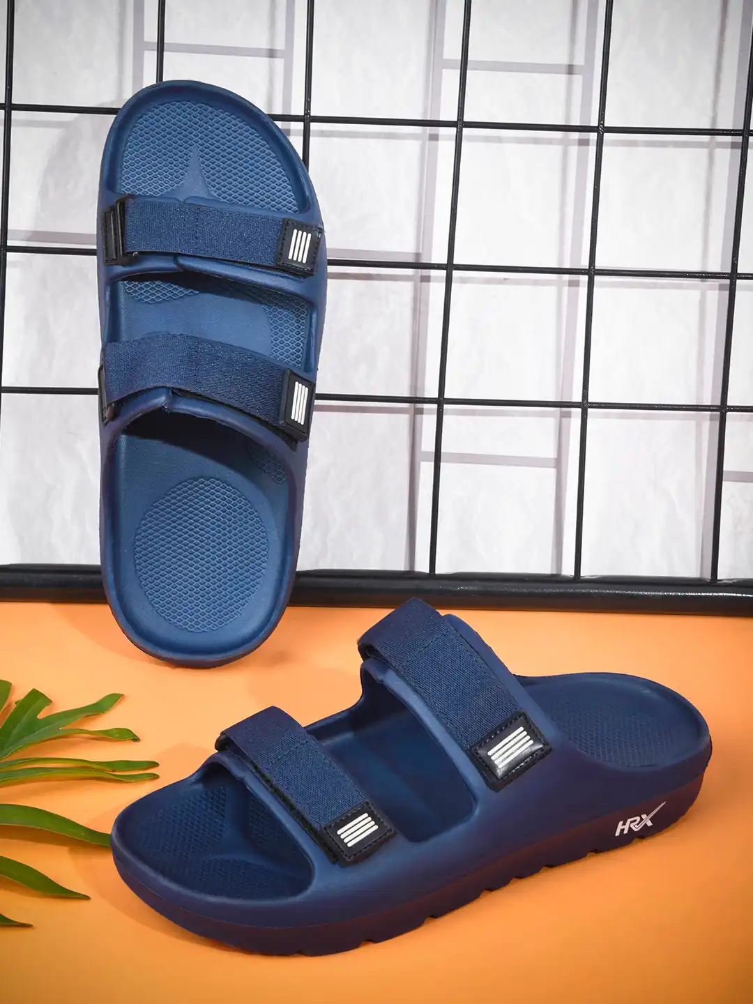 Buy HRX by Hrithik Roshan Men Navy Blue Rubber Sliders - Flip