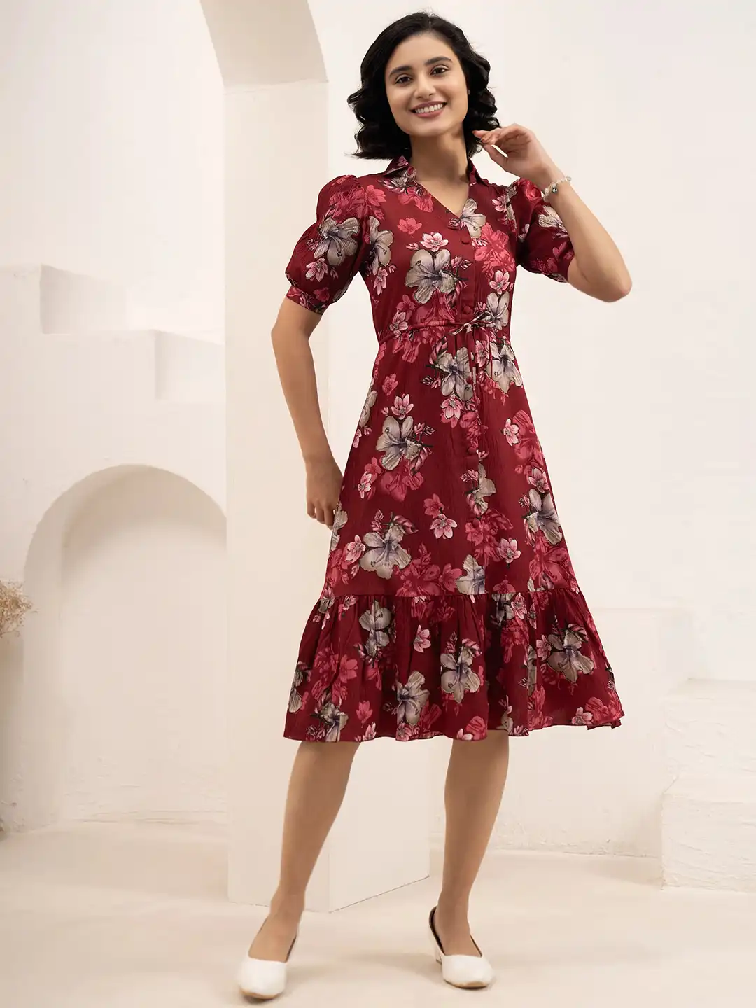 dressberry women floral embroidered fit and flare midi dress reviews THE SUMMER BERRY IN BLUEBERRY Large sheer sleeves Gathered tiered skirt with small ruffle Fabric Mini Dress Dressberry Dress Dressberry