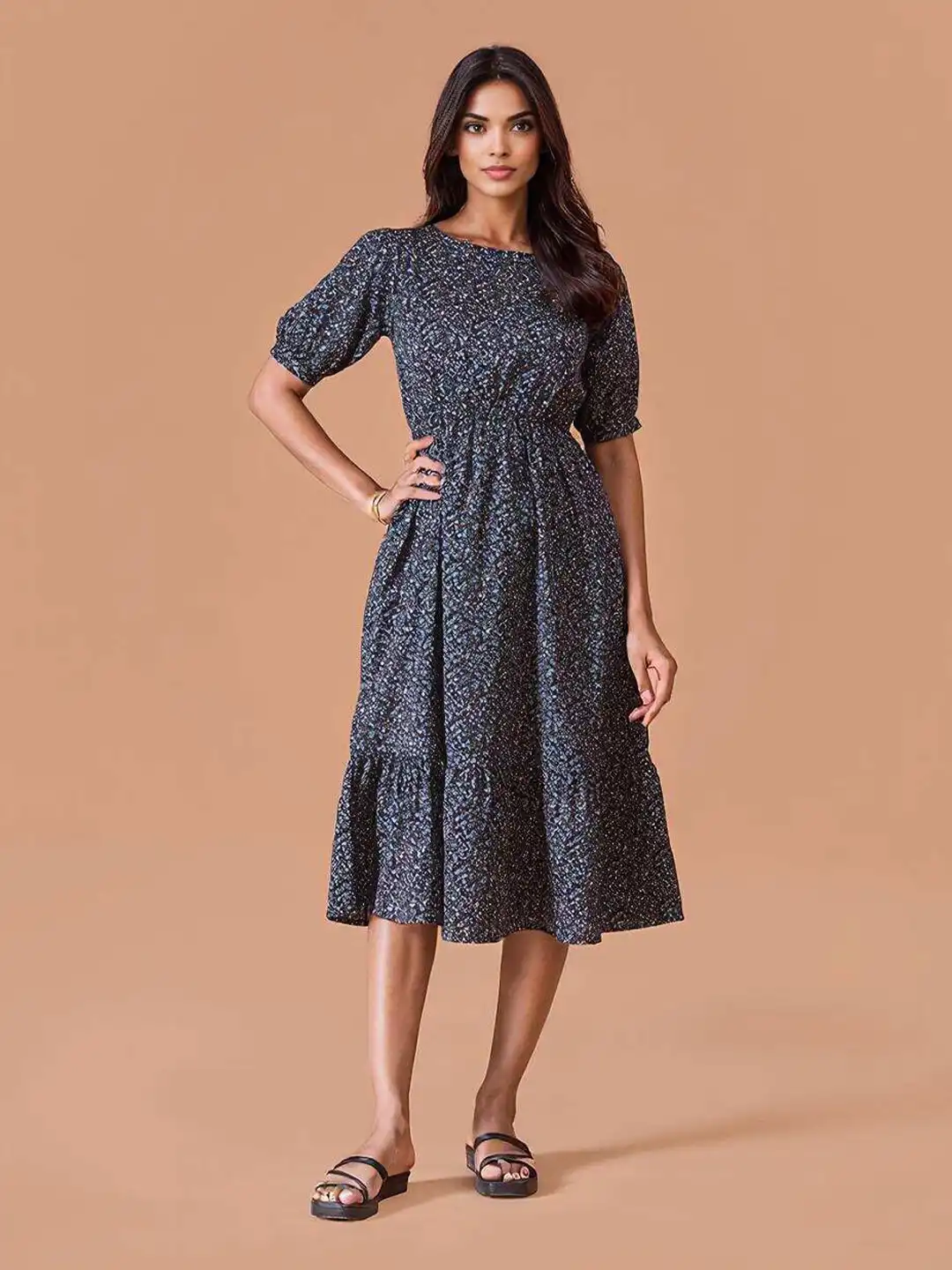 dressberry women floral embroidered fit and flare midi dress reviews Adrianna Papell Women's Embroidery Flared Dress, Blush Multi, 8 : Clothing, Shoes & Jewelry sheer sleeves Gathered tiered skirt with small ruffle Fabric DressBerry Women's Printed Cotton Pleated