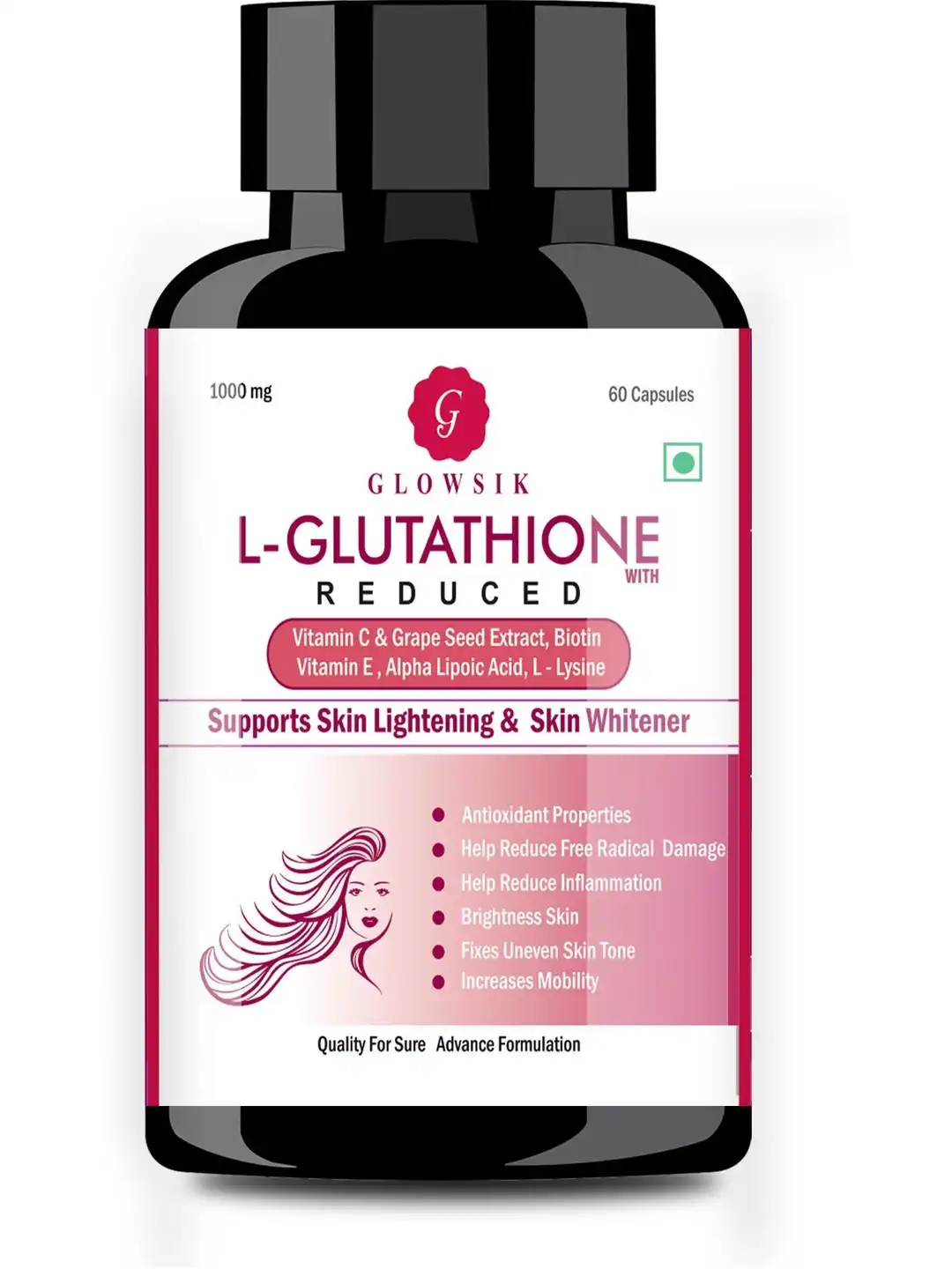 Buy G GLOWSIK L-Glutathione Capsules With Vitamin C & E - 60 Capsules - Skin Supplements for Unisex 43164430