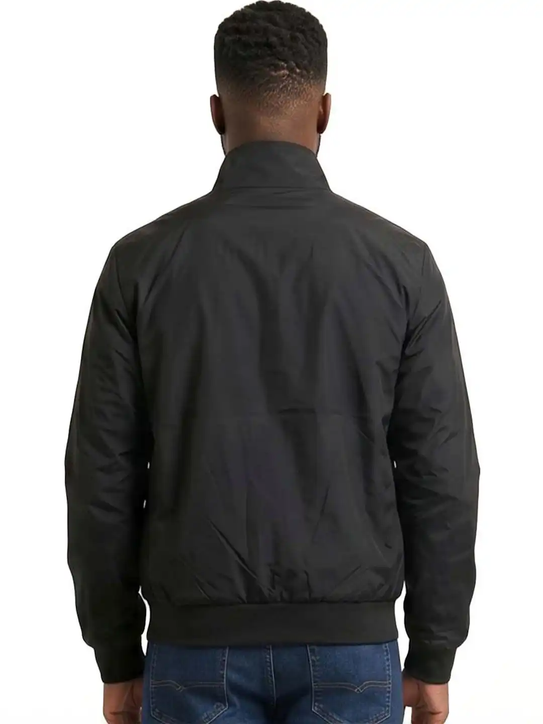 Buy EA7 Emporio Armani Black Mock Collar Jacket - Jackets for Men