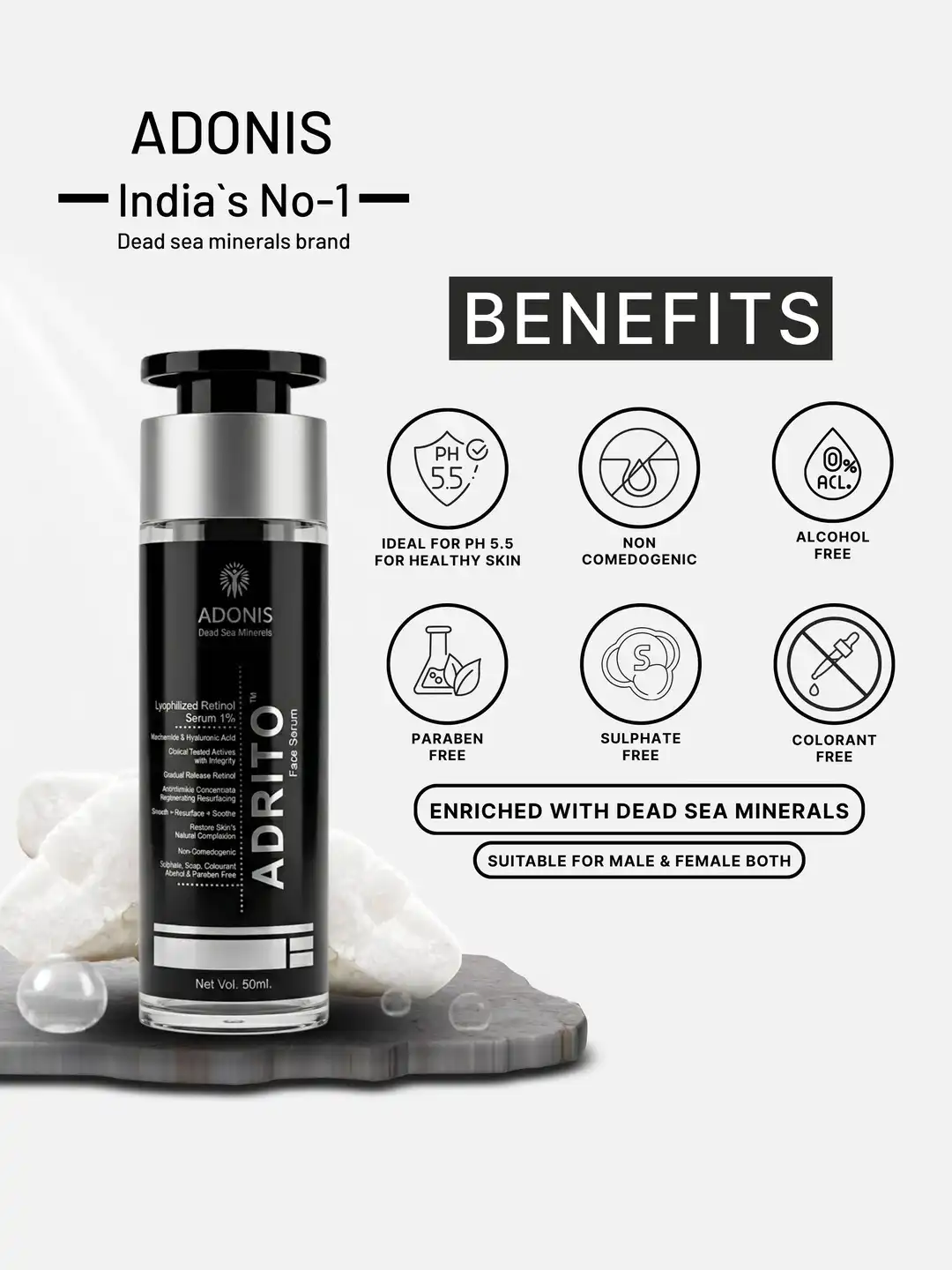Buy Adonis Adrito Face Serum Retinol Hyaluronic Acid & Niacinamide