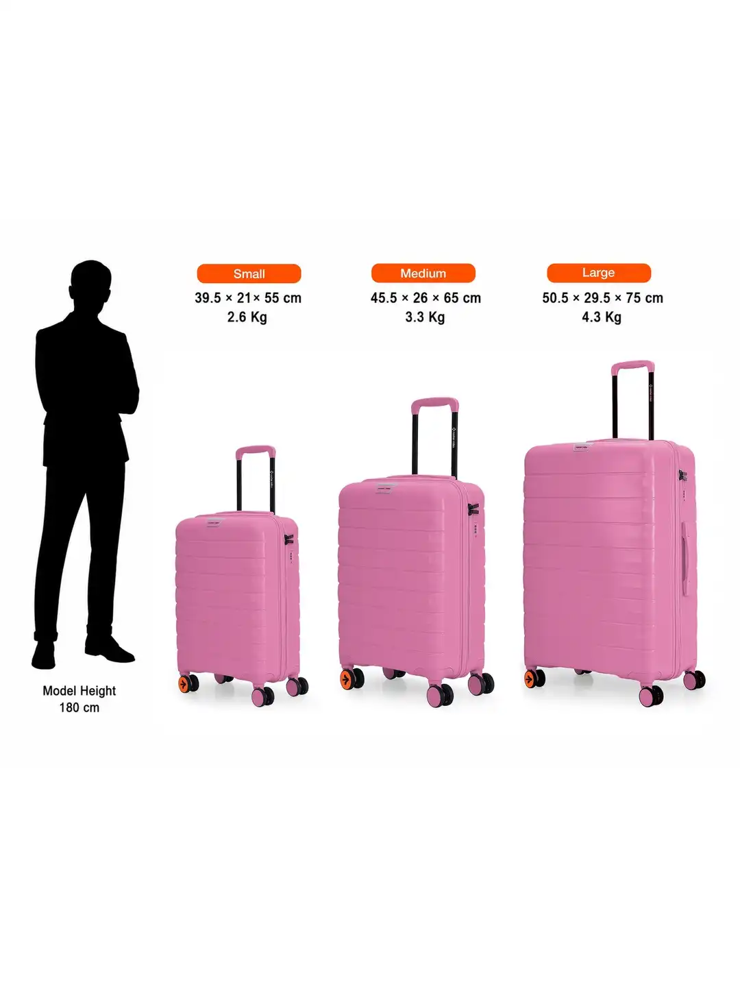 Buy Nasher Miles Vienna Medium Pink 8 Wheels Hardside 65cm