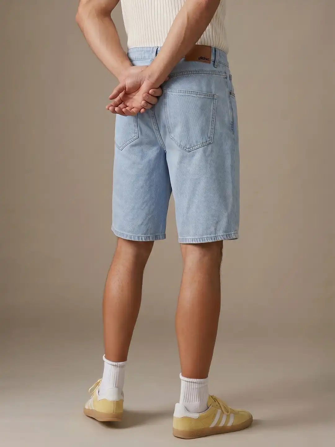 Buy glitchez Men Baggy Fit Pure Cotton Denim Shorts - Shorts for