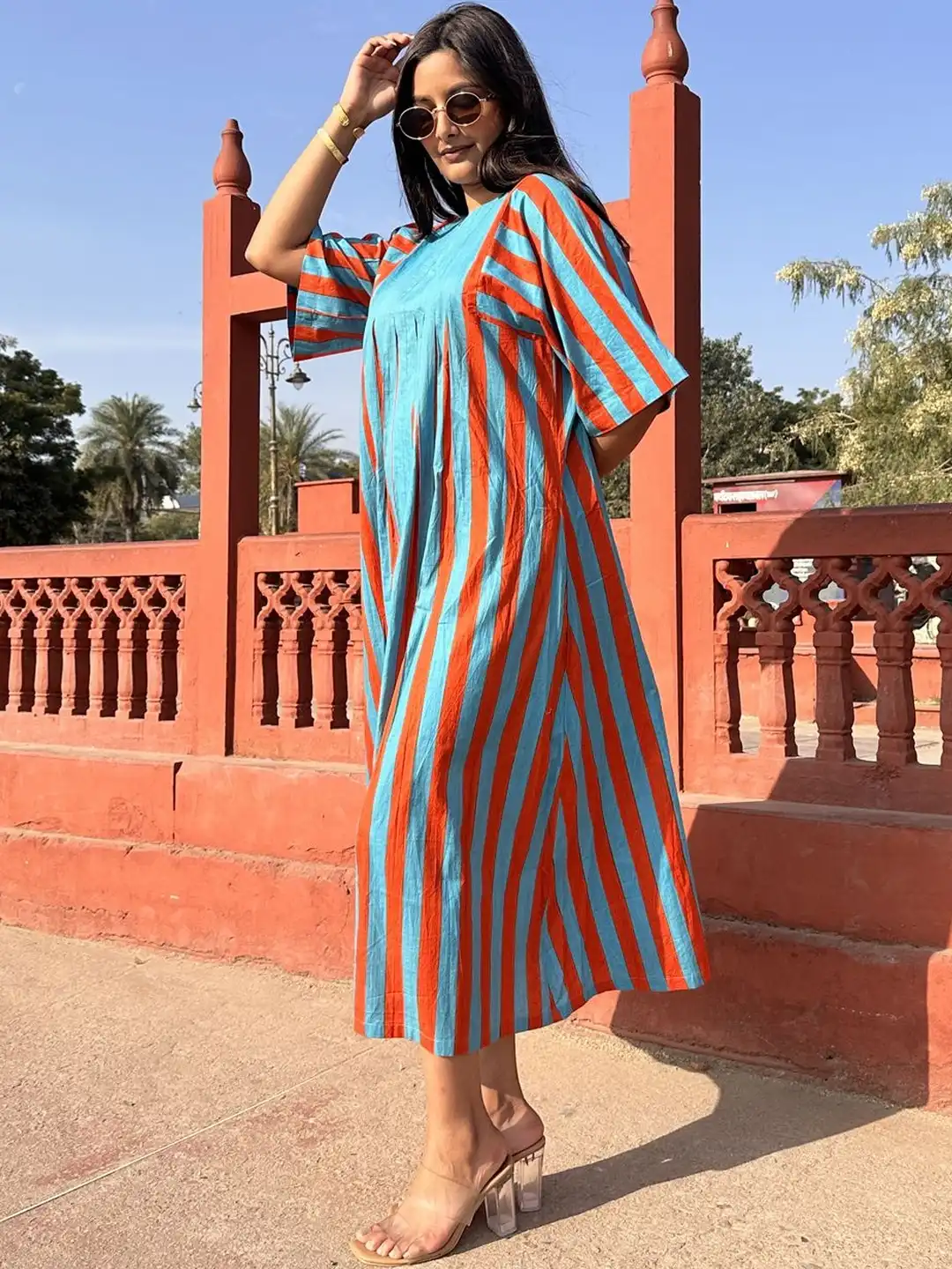 Buy BAAORI Womens Pure Cotton Stripe Print A Line Anti Fit Dress Orange Turquoise Dresses - Dresses for Women 40569337 | Myntra Buy BAAORI Womens Pure Cotton Stripe Print A Line Anti Fit Dress Orange Turquoise Dresses - Dresses for Women 40569337 | Myntra