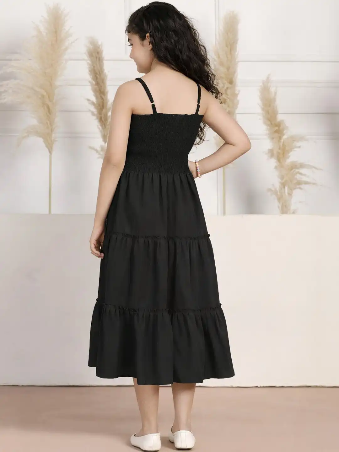 Buy DEKLOOK Girls Shoulder Straps Fit Flare Midi Dress - Dresses