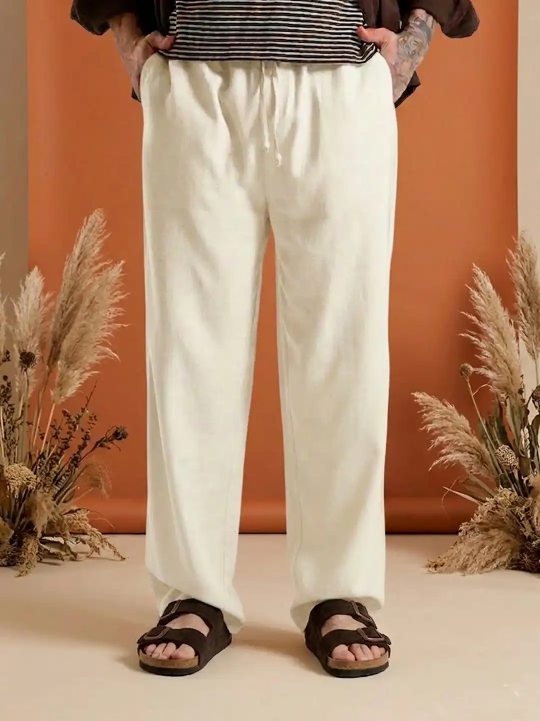 Buy SAINT PEACH Men Cotton Linen Pant - Trousers for Men 40202926