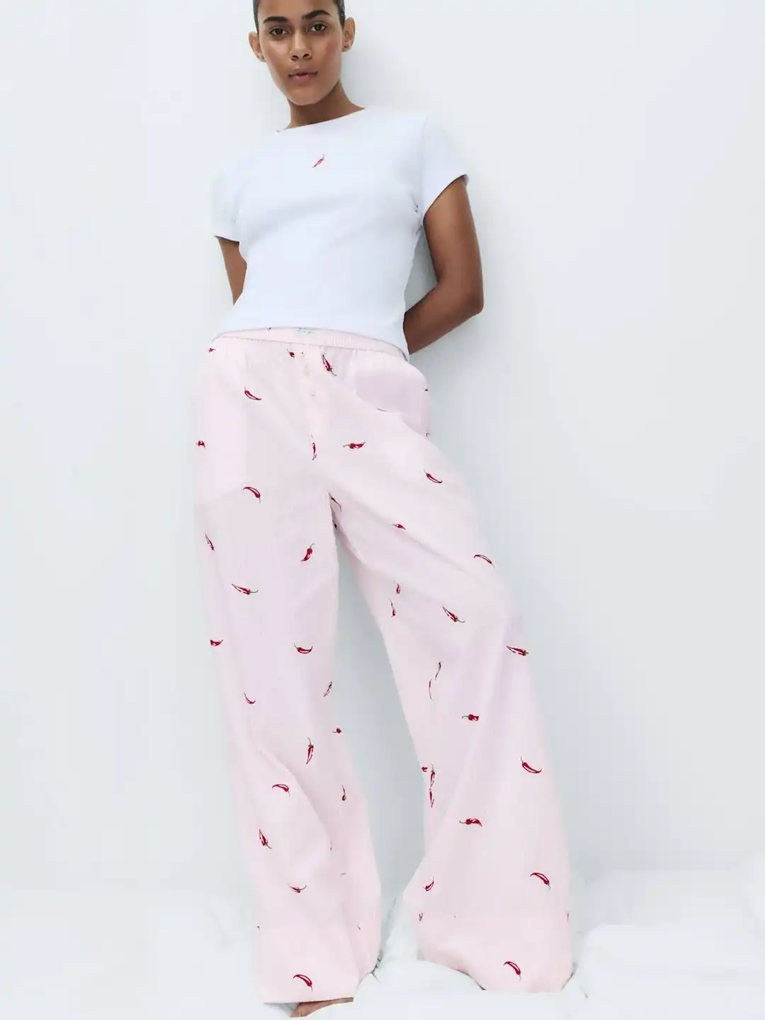 Buy Marks & Spencer Graphic Printed Chilli Relaxed Fit Cotton