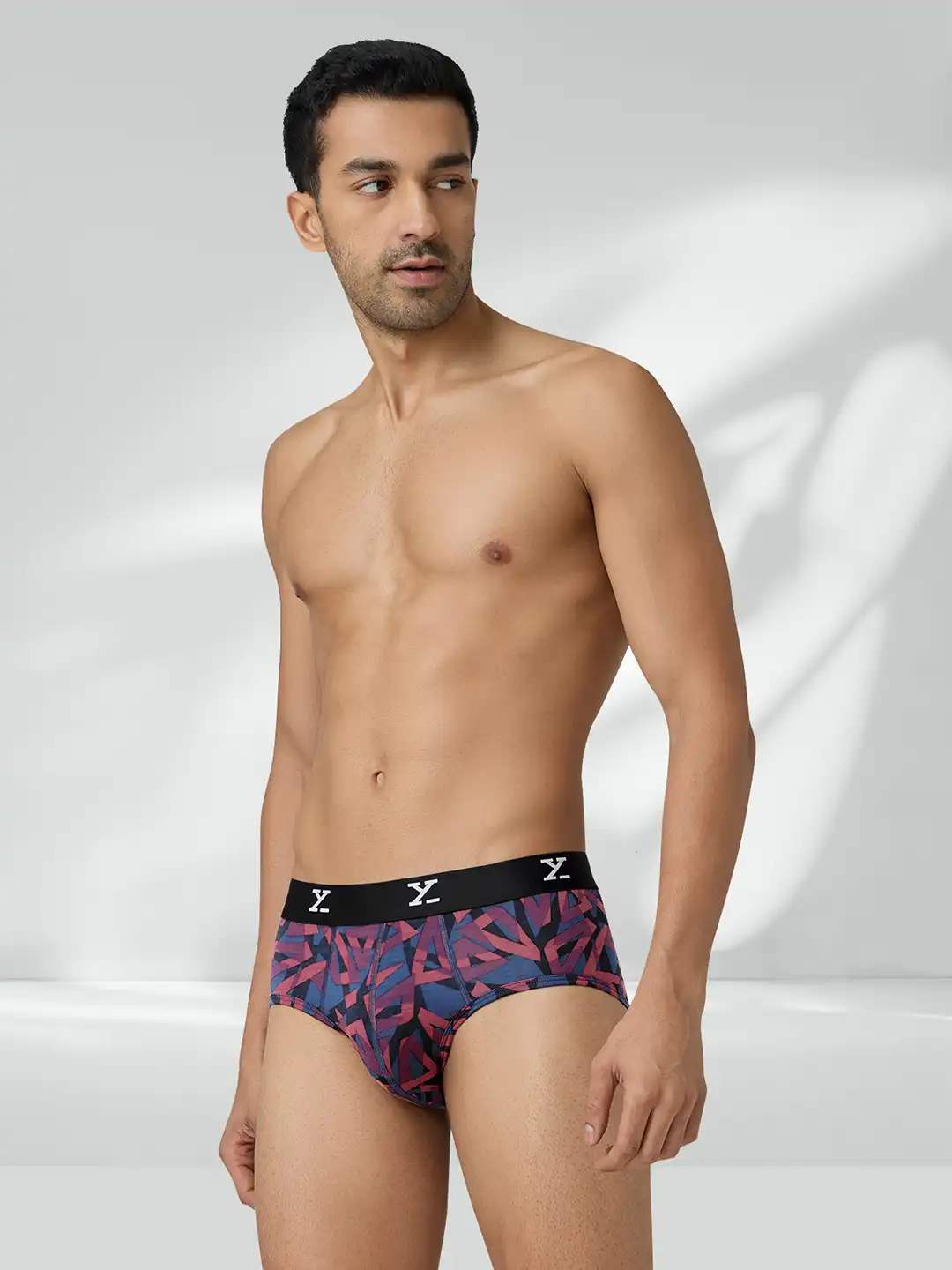 Buy XYXX Men Red Shuffle IntelliSoft Micro Modal Printed Brief