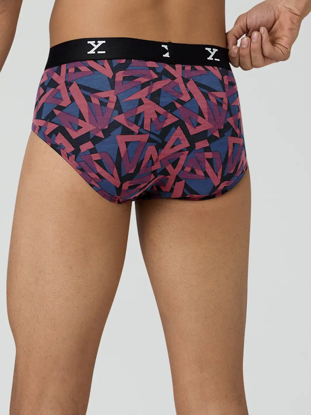 Buy XYXX Men Red Shuffle IntelliSoft Micro Modal Printed Brief