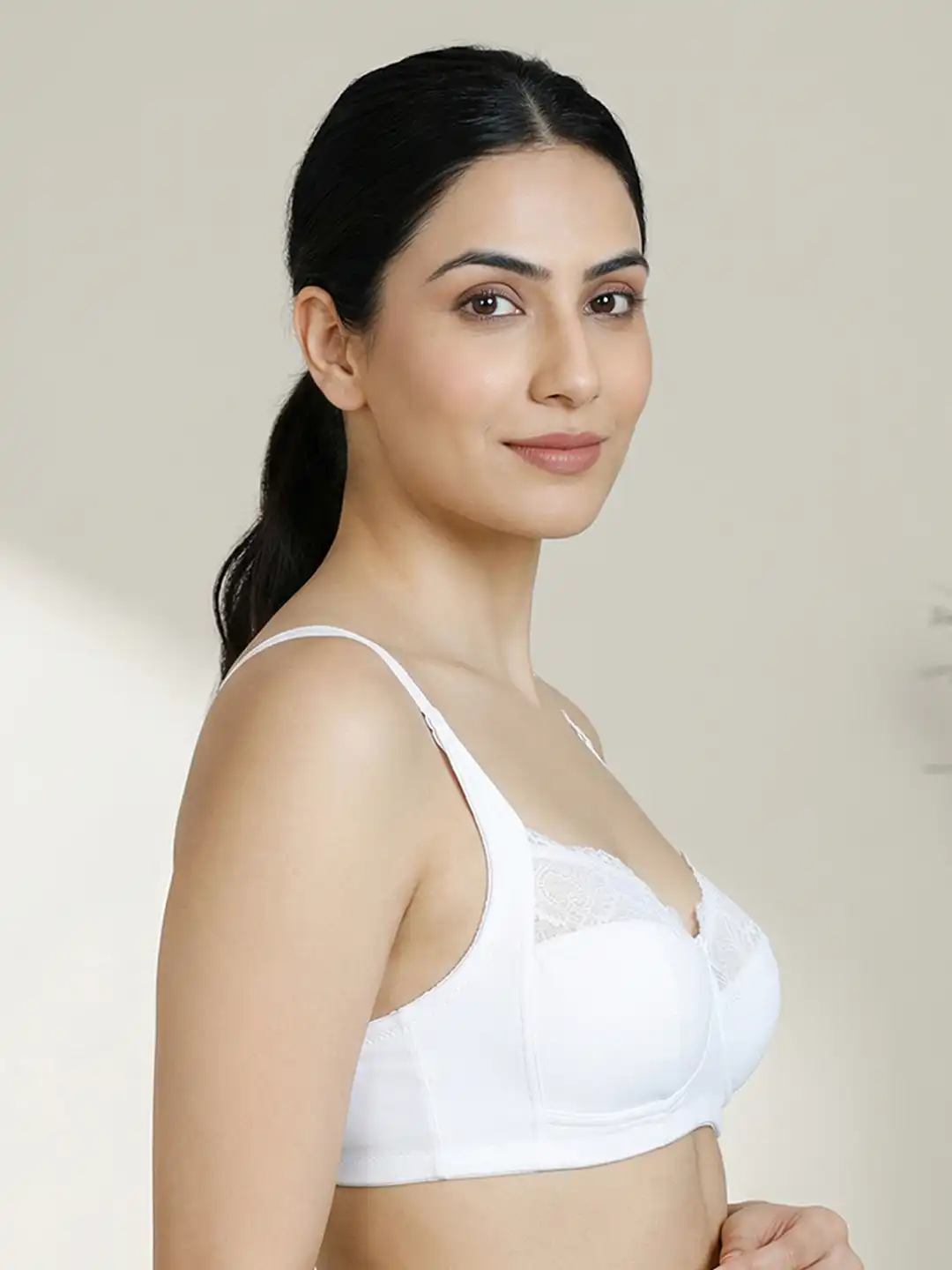 Buy Zivame White Lace Non-Wired Non Padded Everyday Bra