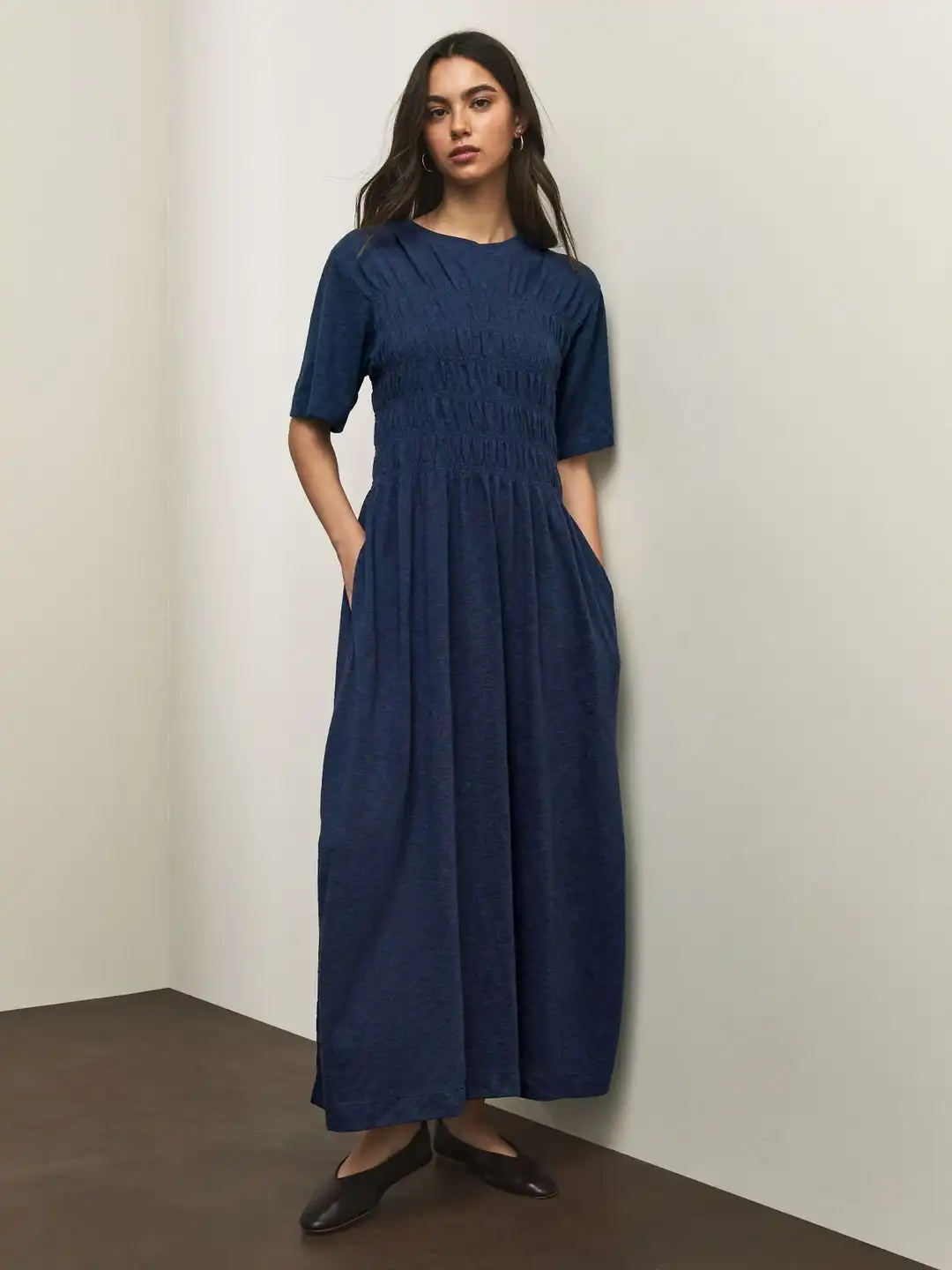next knitted dress Buy Smocked A-Line Maxi - Dresses for Women 40071722 cotton-poplin-nursing-midi-dress-with-tie-front-navy