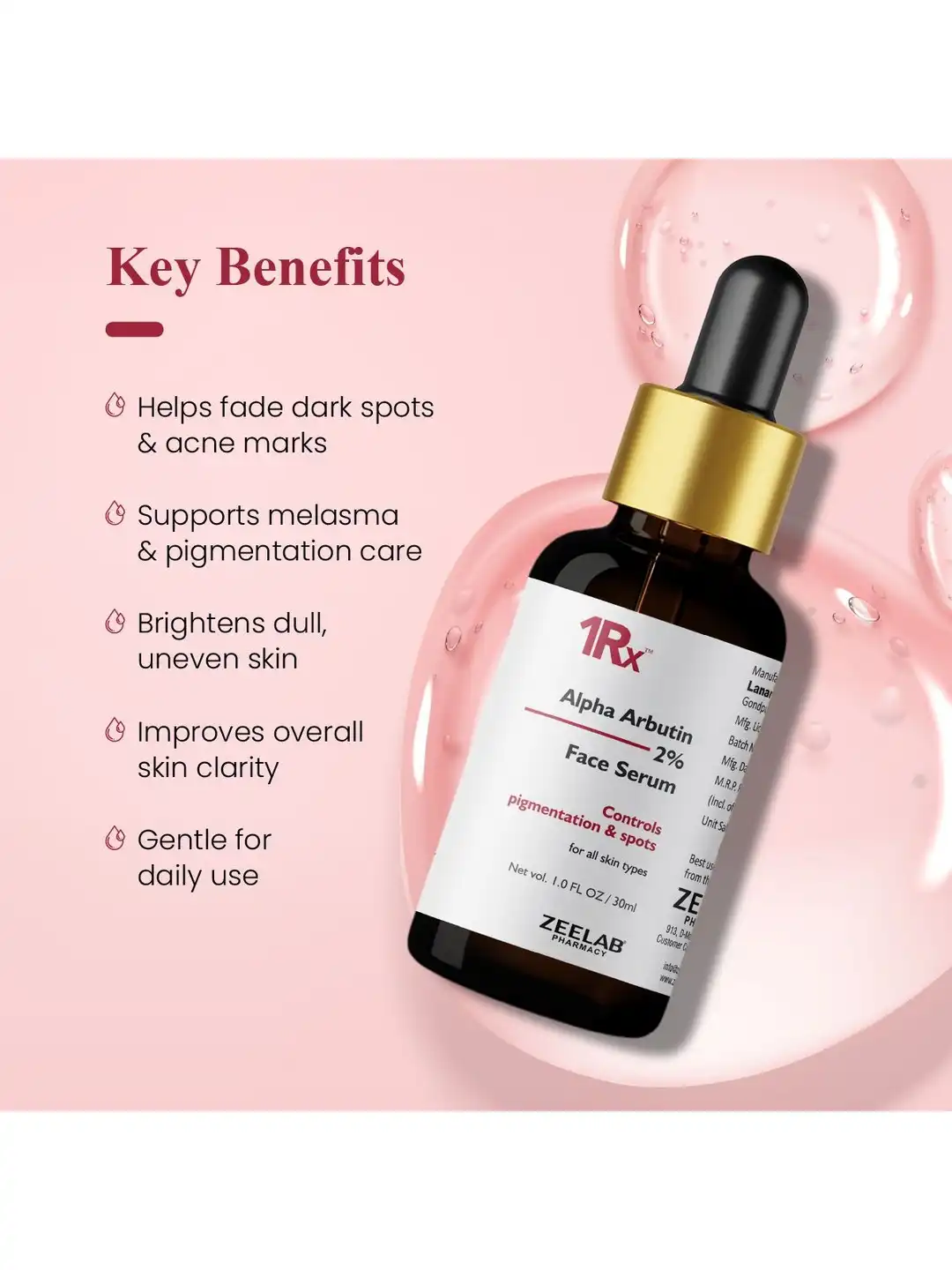 Buy ZEELAB PHARMACY 2% Alpha Arbutin Face Serum- 30 ml - Serum for