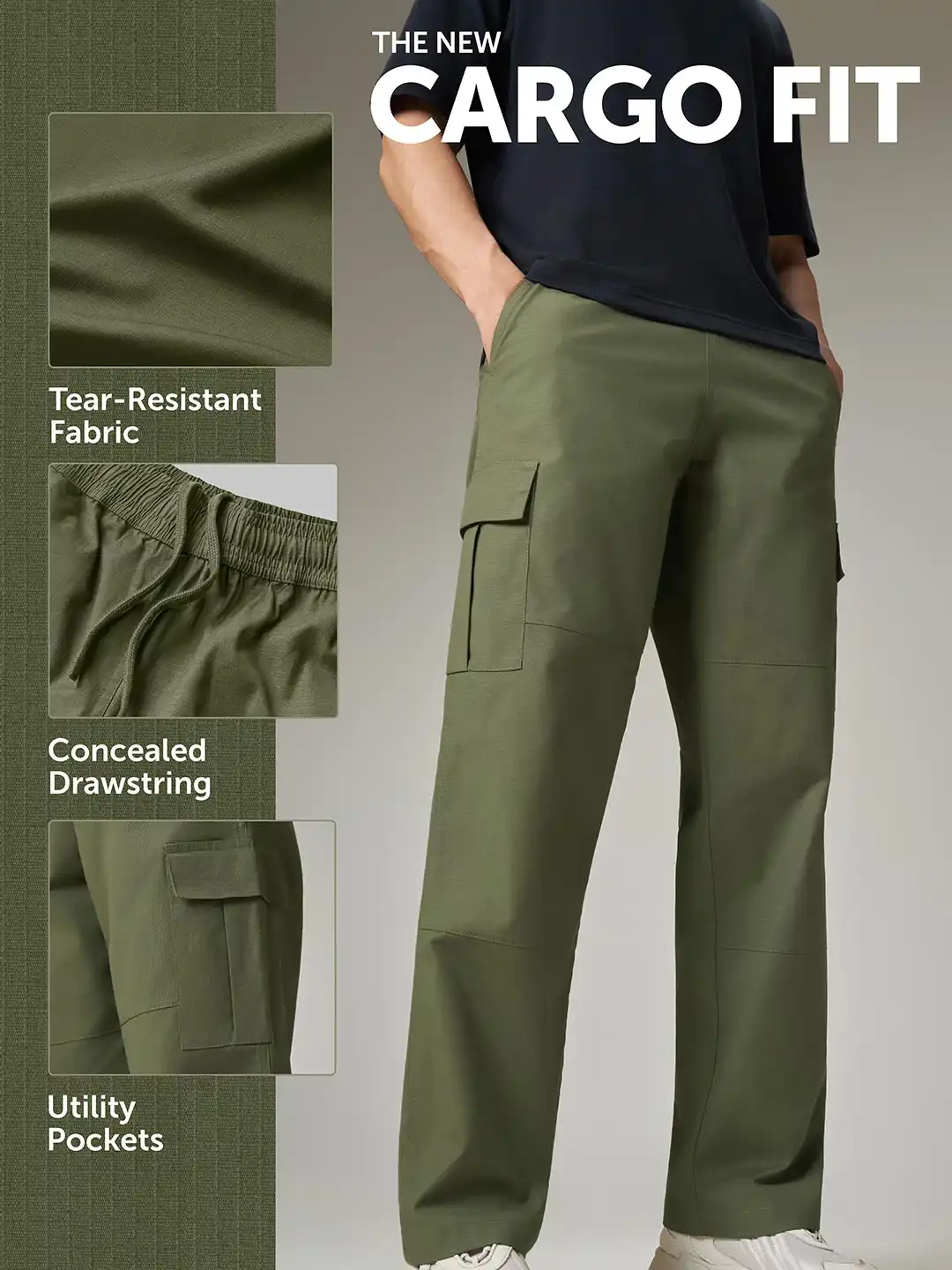 Buy XYXX Men Rove Relaxed Fit Ripstop Cargo Pants - Trousers for