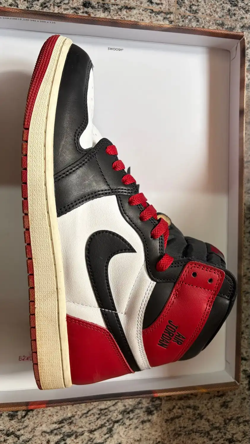 Buy Nike Men Black Toe Air Jordan 1 Retro High OG Casual Sneakers