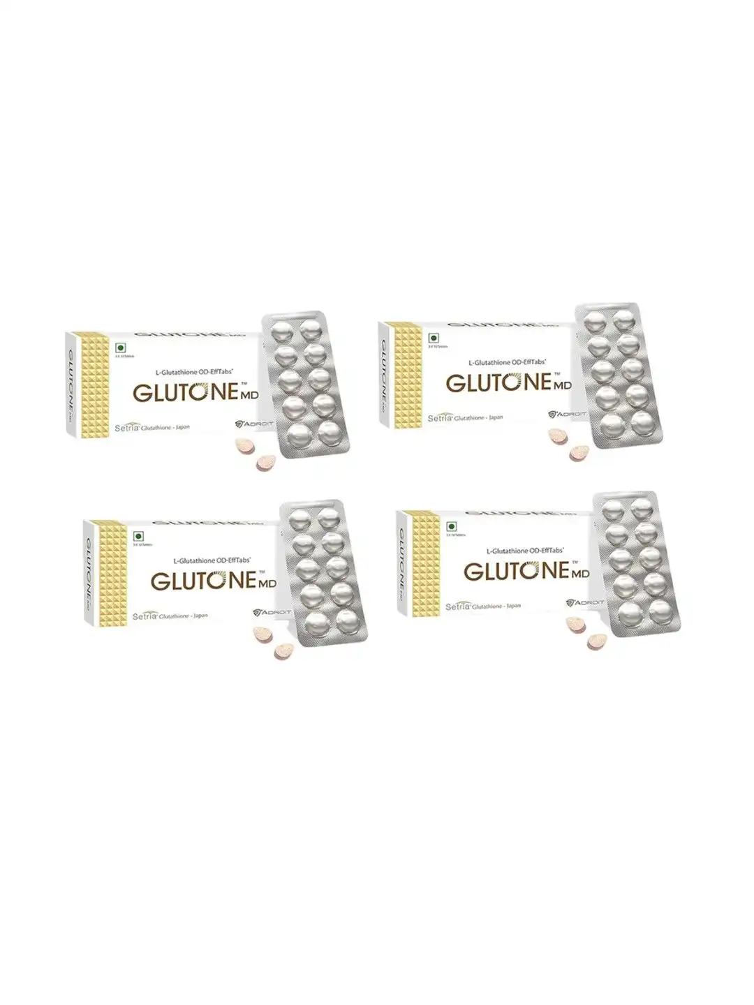 Buy GLUTONE Set of 4 Setria Glutathione Mouth-Dissolving Effervescent Tablets - 10 Tabs Each - Skin Supplements for Unisex 33932978