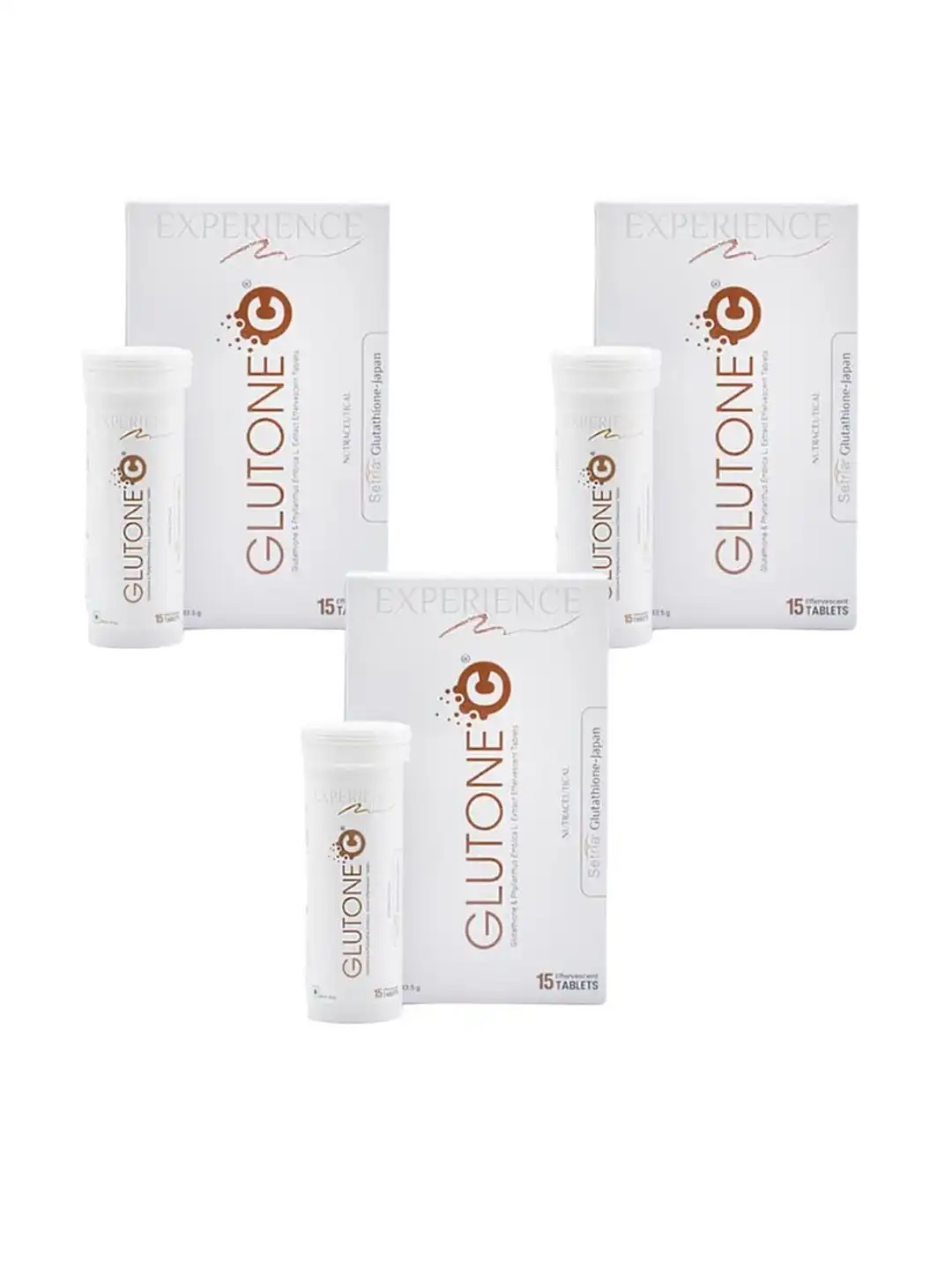 Buy GLUTONE Set Of 3 C Glutathione & Vitamin C Effervescent Tablet - 15  Tablets Each - Skin Supplements for Unisex 31230253