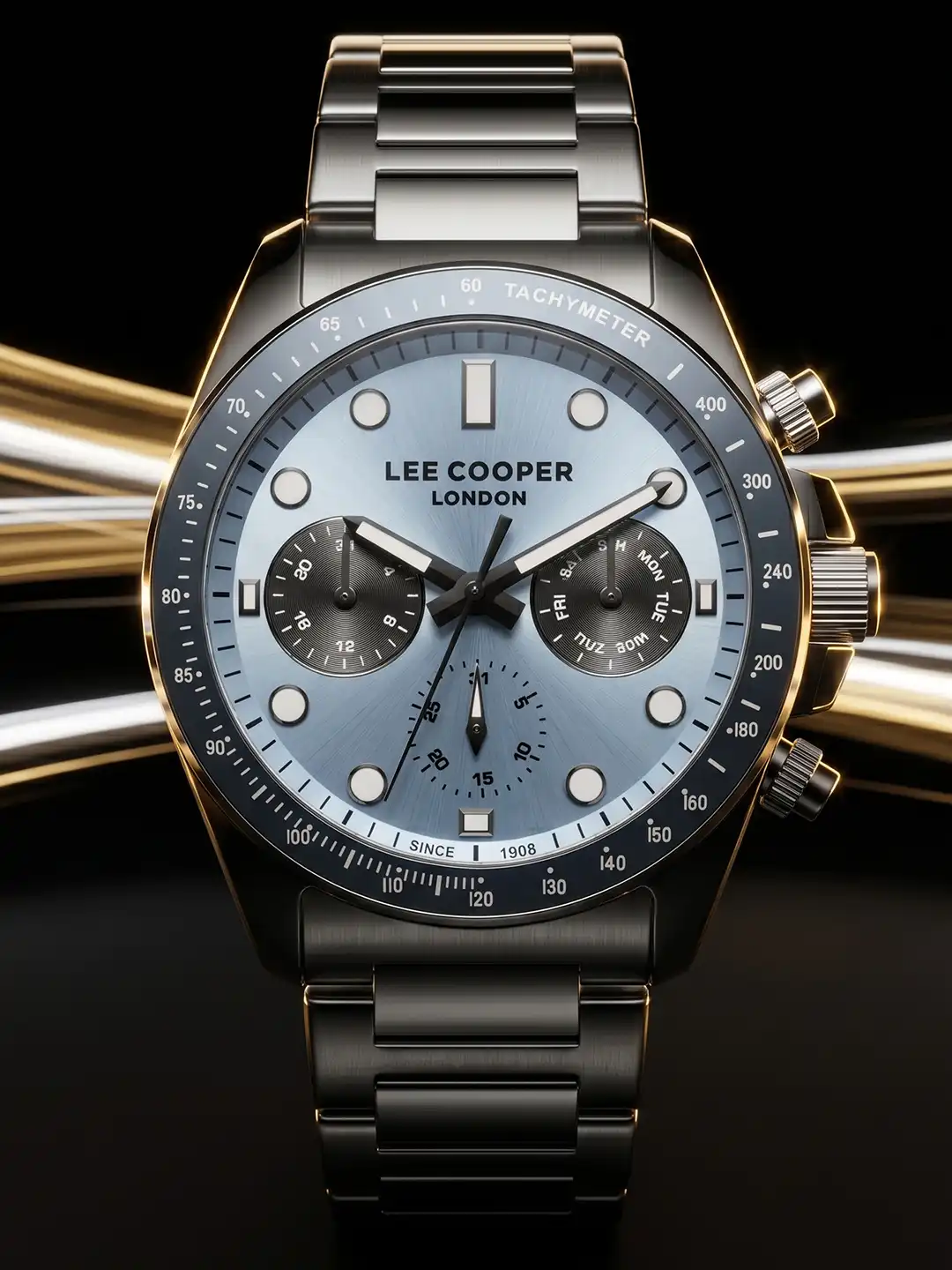 Buy Lee Cooper Men Dial & Stainless Steel Bracelet Style Straps