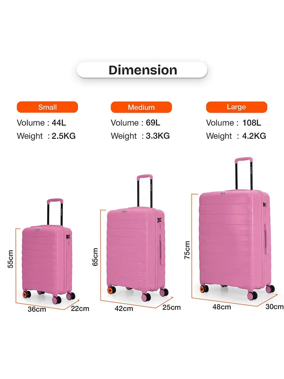 Buy Nasher Miles Vienna Polypropylene Medium Pink Trolley Bag - 24