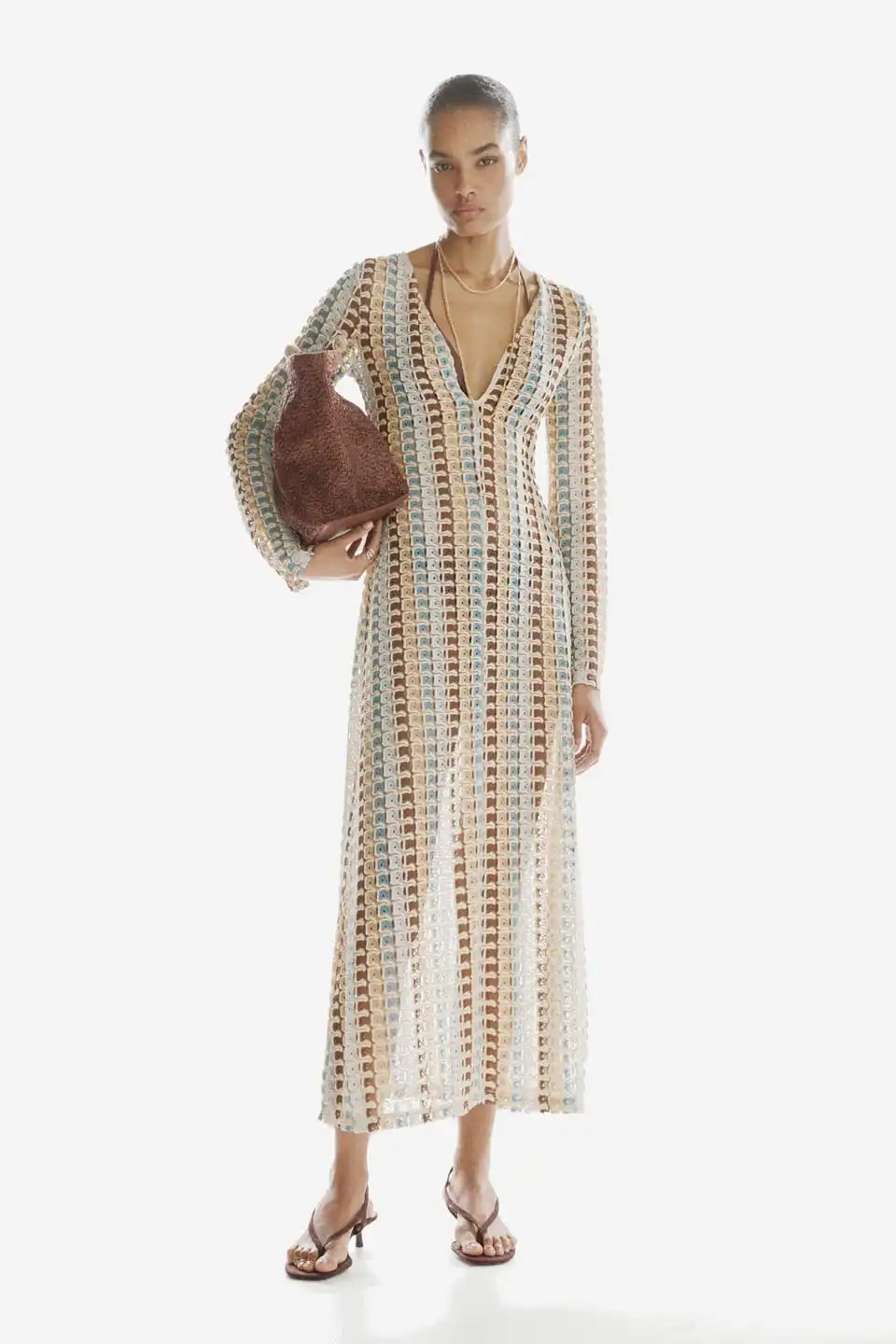 h&m beige maxi dress Buy Crochet-Look - Dresses for Women 41712594 size_40r A-Line Dress e930 — Color:Antique Gold Sequin and an elasticized cutout