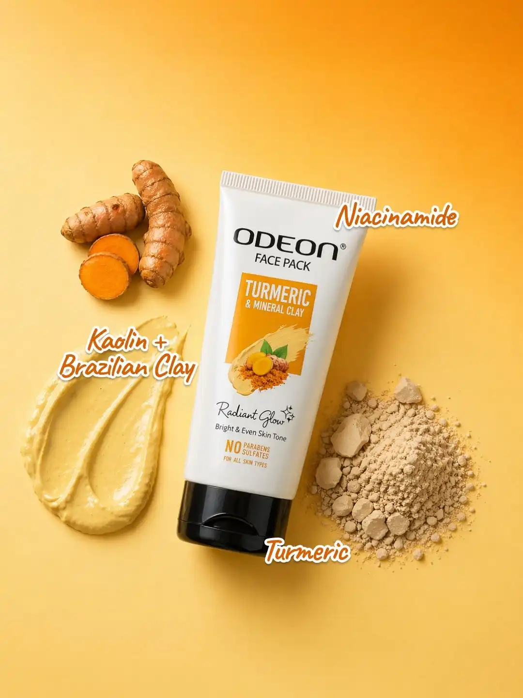 THE SKIN/オリオン出版 Buy ODEON Turmeric & Mineral Clay Face Pack- 50 ml - Mask and Peel