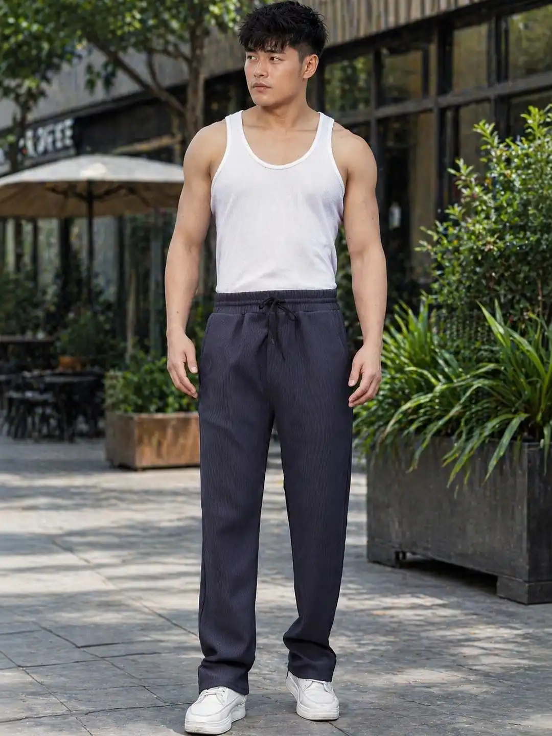 Buy SAM AND GEO Men Regular Fit Textured Track Pants - Track Pants