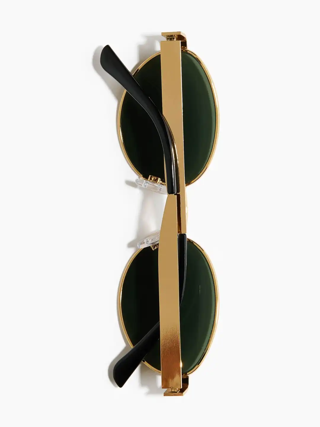 Buy H&M Women Green Lens & Gold-Toned Oval Sunglasses with