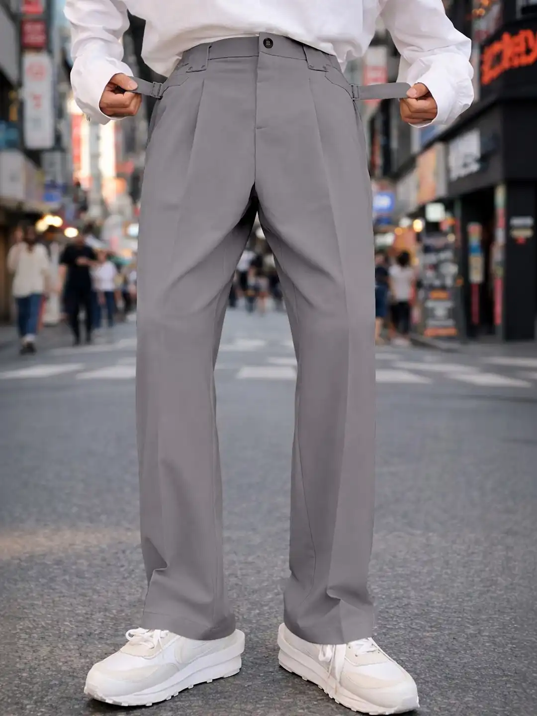 Buy FTX Men Relaxed Easy Wash Pleated Trousers - Trousers for Men