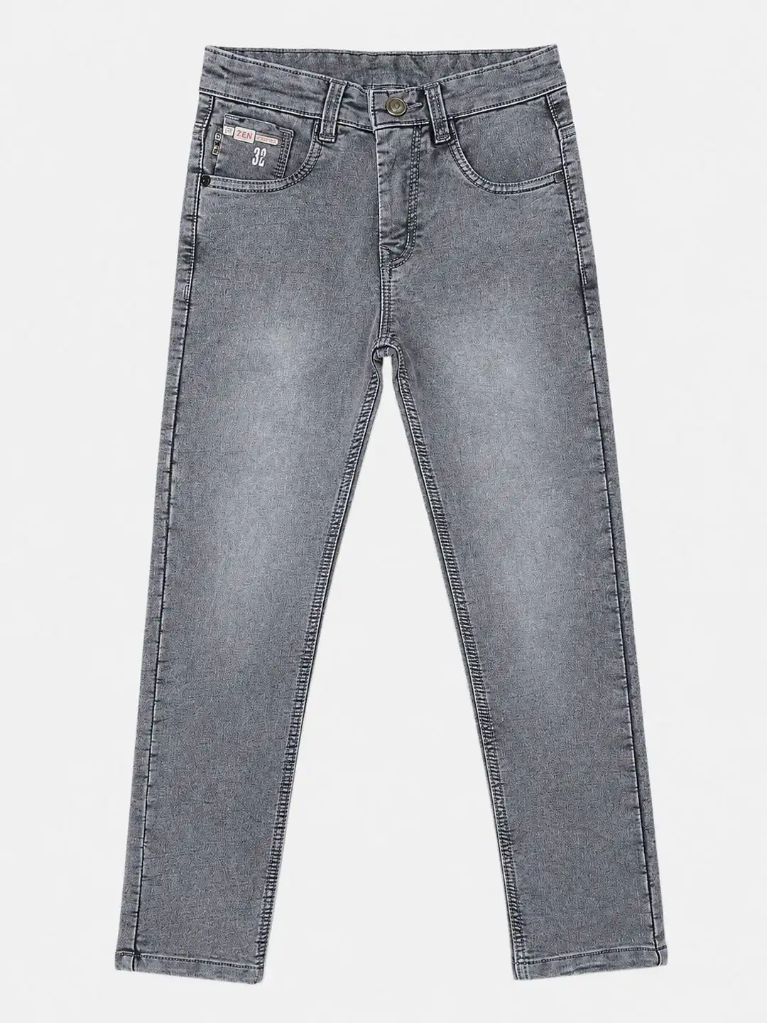 Buy DF ZENS Boys Regular Fit Mid-Rise Heavy Fade Stretchable Jeans
