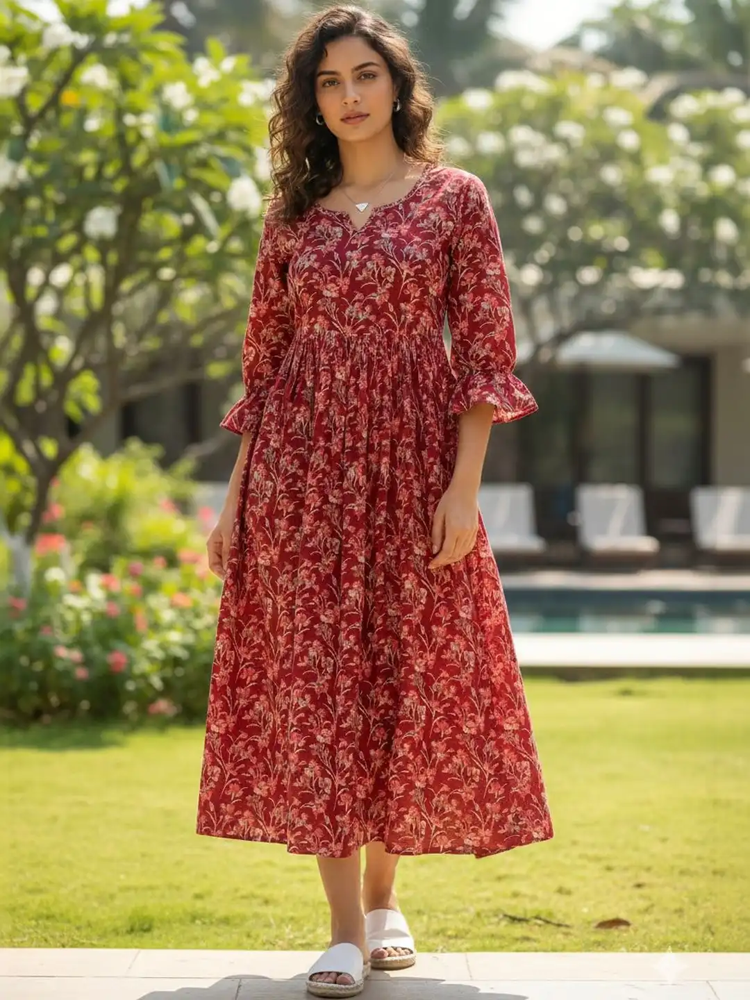 Fashion Floral Dress Ladies Buy Sky Blue Dresses Frocks For Girls By FASHION DREAM Online