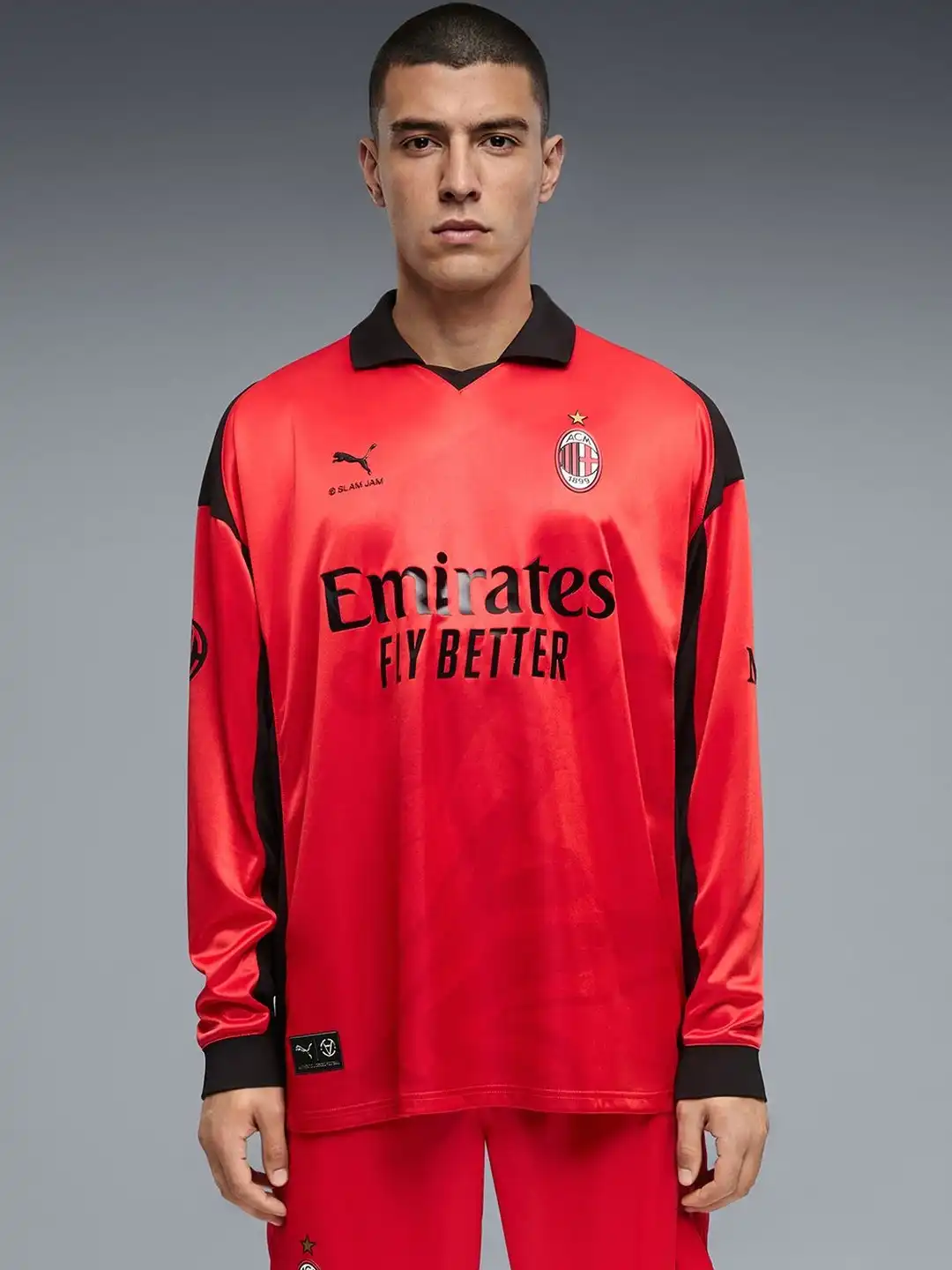 PUMA AC Milan 長袖シャツ Mサイズ　正規品 Buy Puma AC Milan x Slam Jam Men's Long Sleeve Jersey - Tshirts