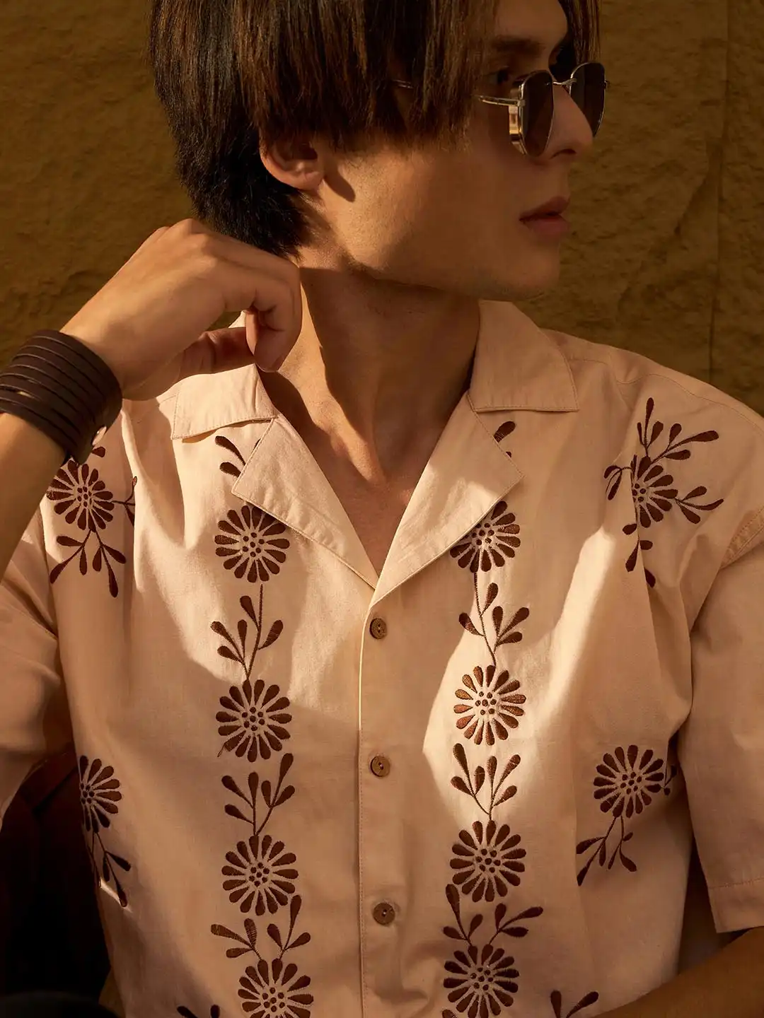 Buy DENNISON Relaxed Floral Embroidered Drop-Shoulder Sleeves